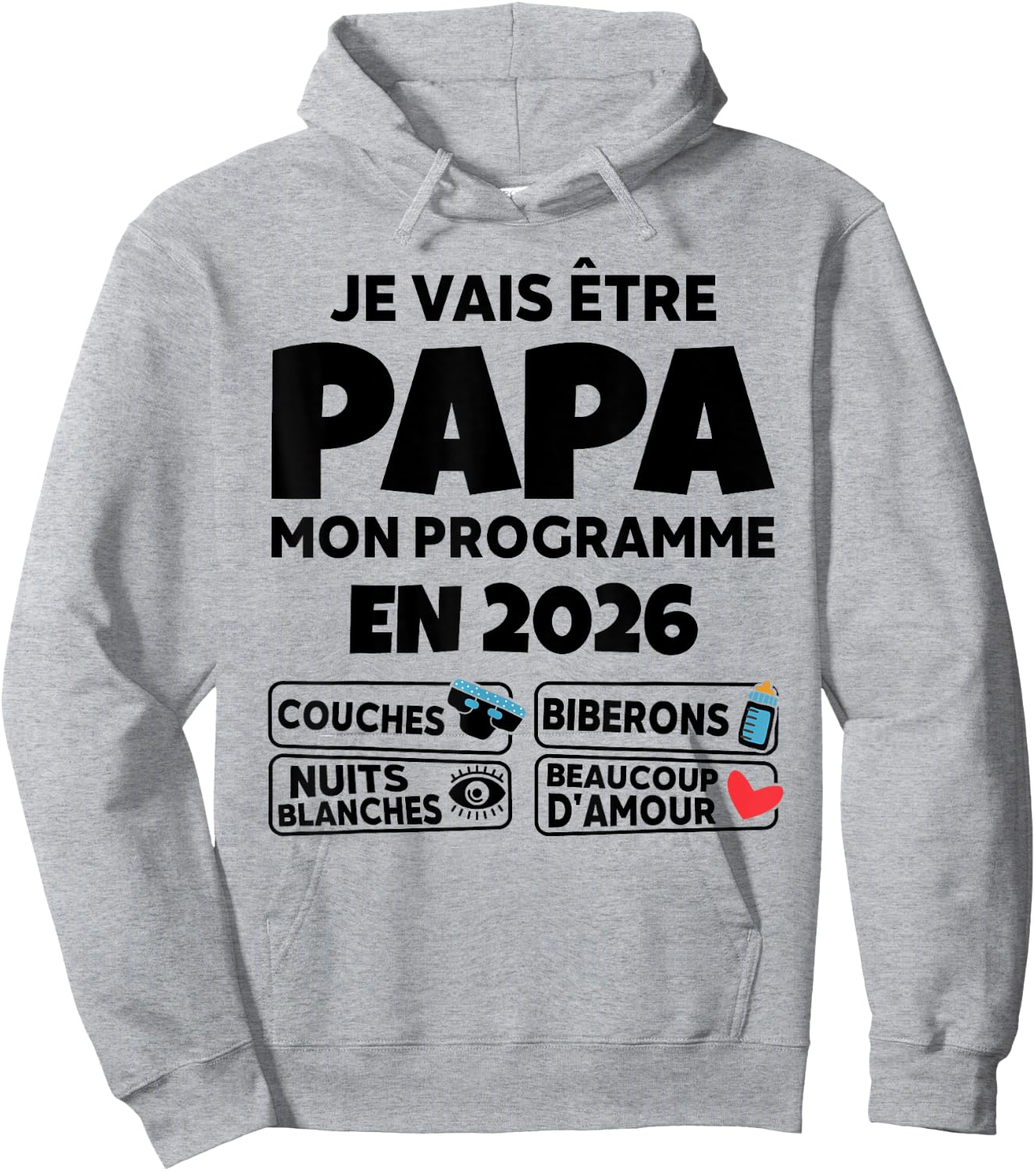 Announcement Future Papa 2026 - Humor and Programme Parent Hoodie - Hoodie | Ash