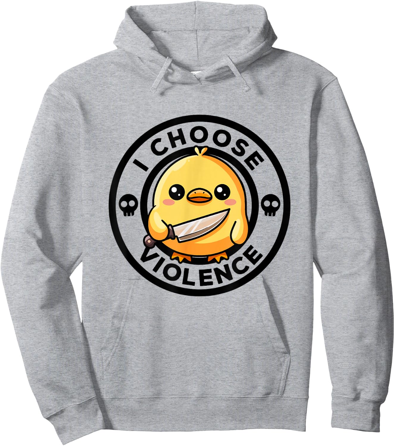 I Choose Violence Today Duck Irony And Sarcasm Funny Duck Hoodie - Hoodie | Ash