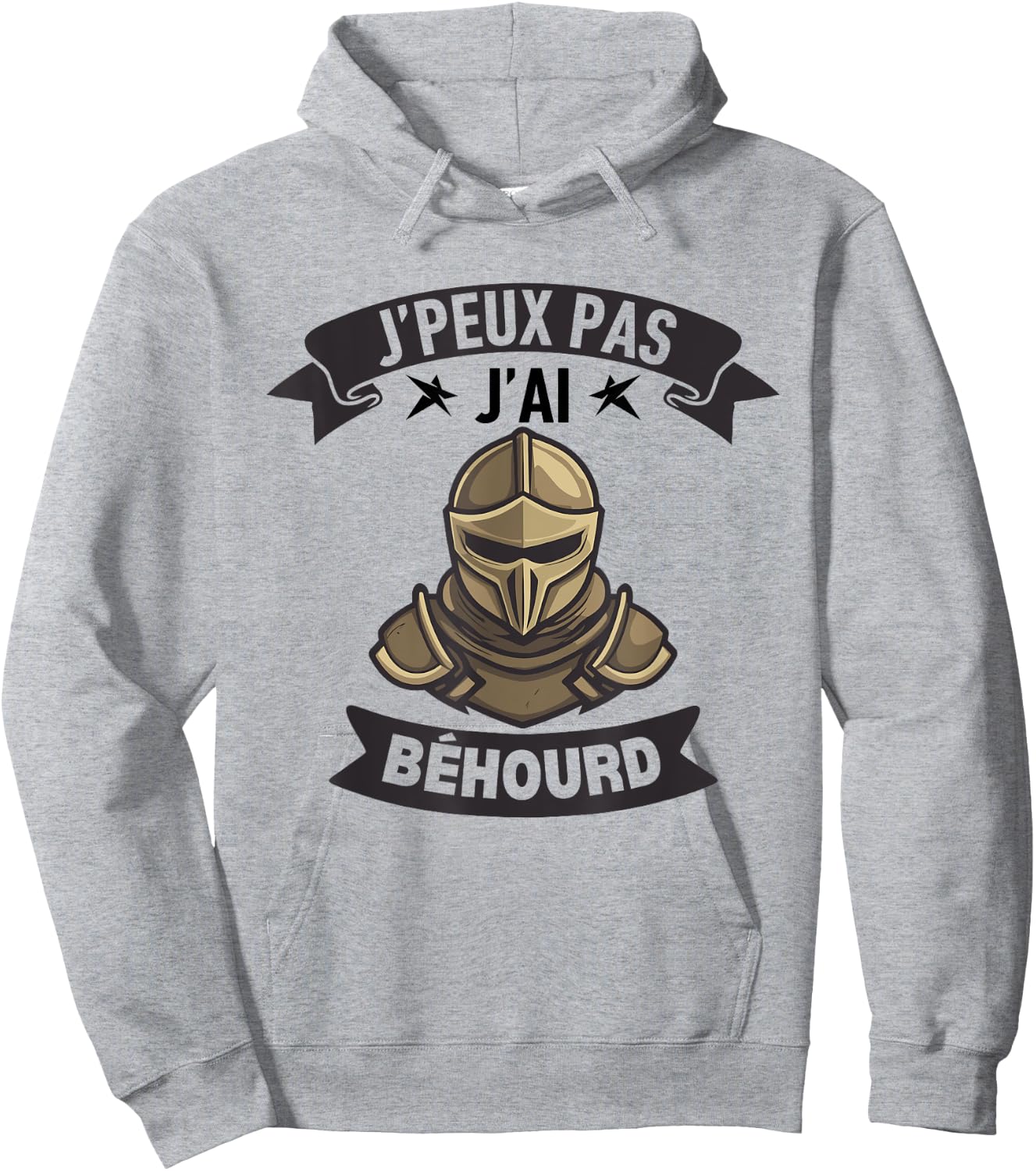 J'Peux Pas J'ai Béhourd Funny Sport Combat Knight Humour , white, S Hoodie - Hoodie | Ash