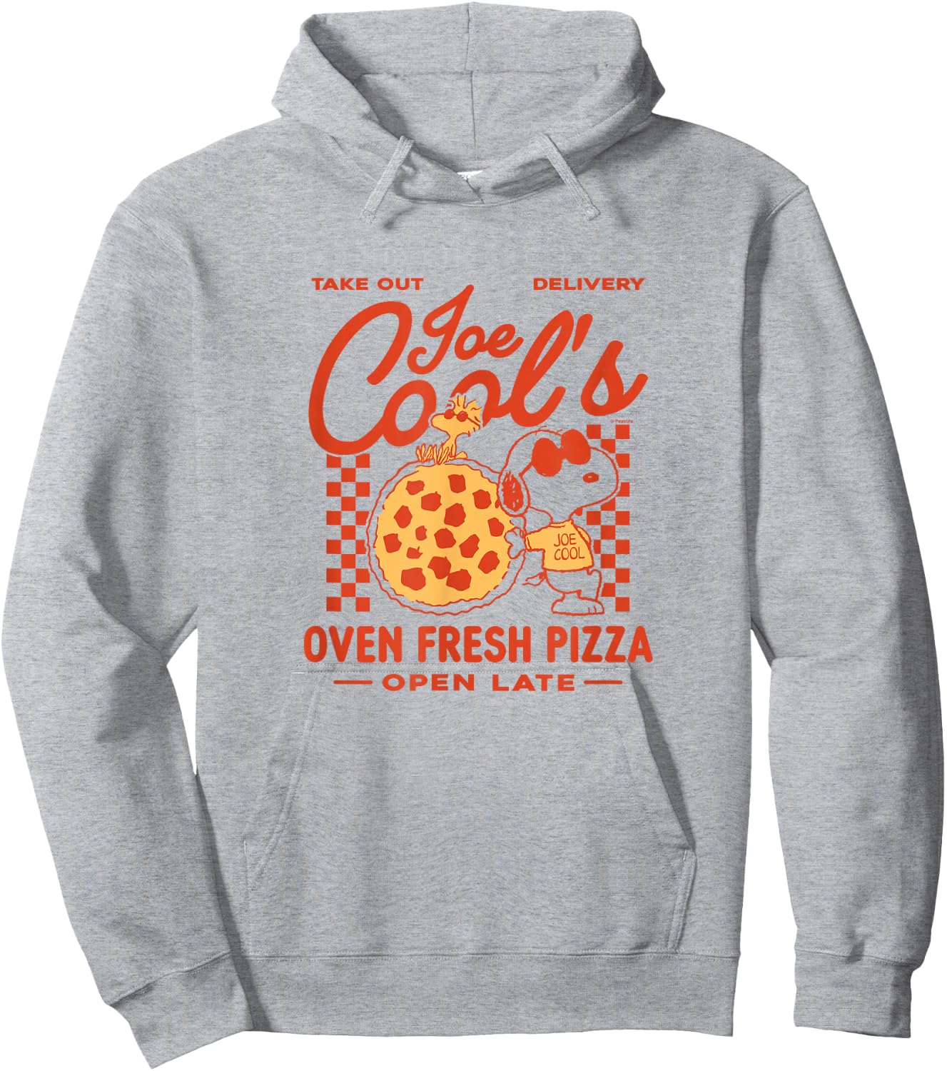 Peanuts - Joe Cool Pizza Hoodie - Hoodie | Ash