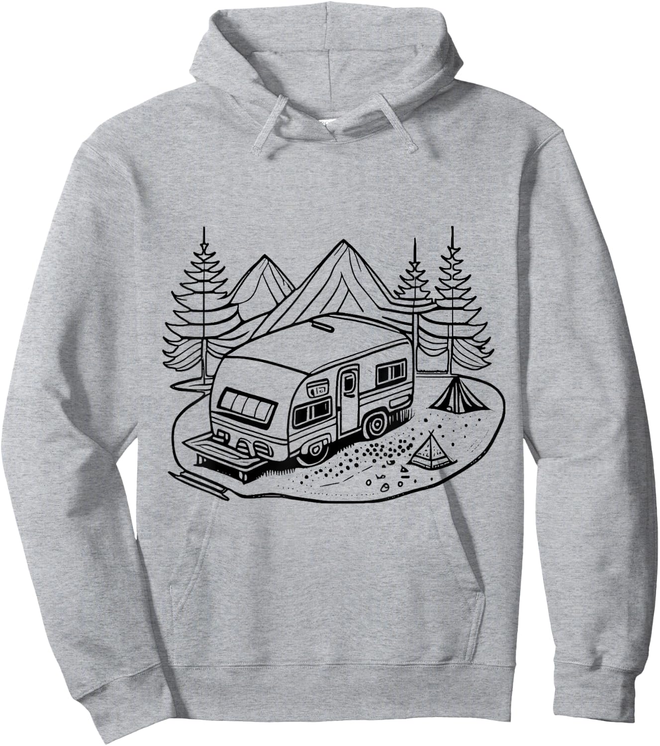 Coloring camping caravan and painting them yourself Hoodie - Hoodie | Ash