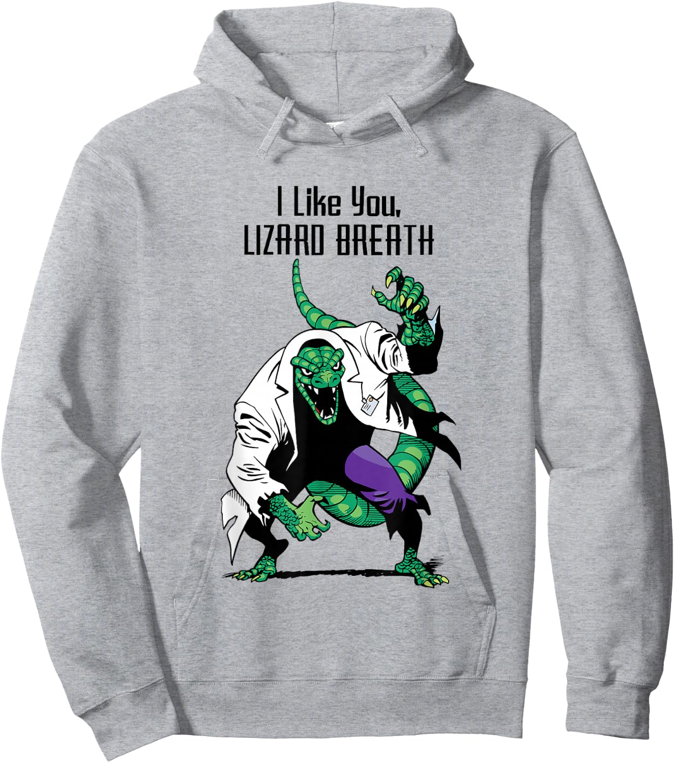 Marvel Valentine's Day I Like You Lizard Breath Hoodie - Hoodie | Ash