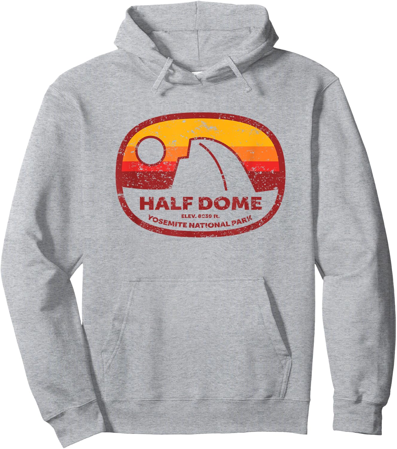 Retro Half Dome Yosemite Nat'l Park California souvenir Hoodie - Hoodie | Ash