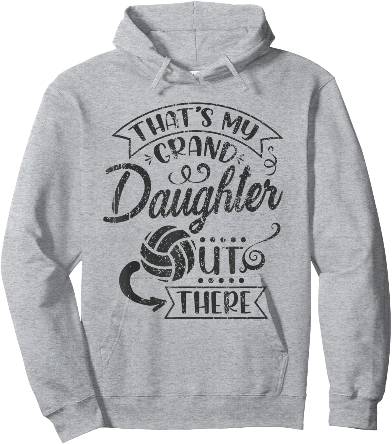 That's My Granddaughter Out There Volleyball Grandma Hoodie - Hoodie | Ash