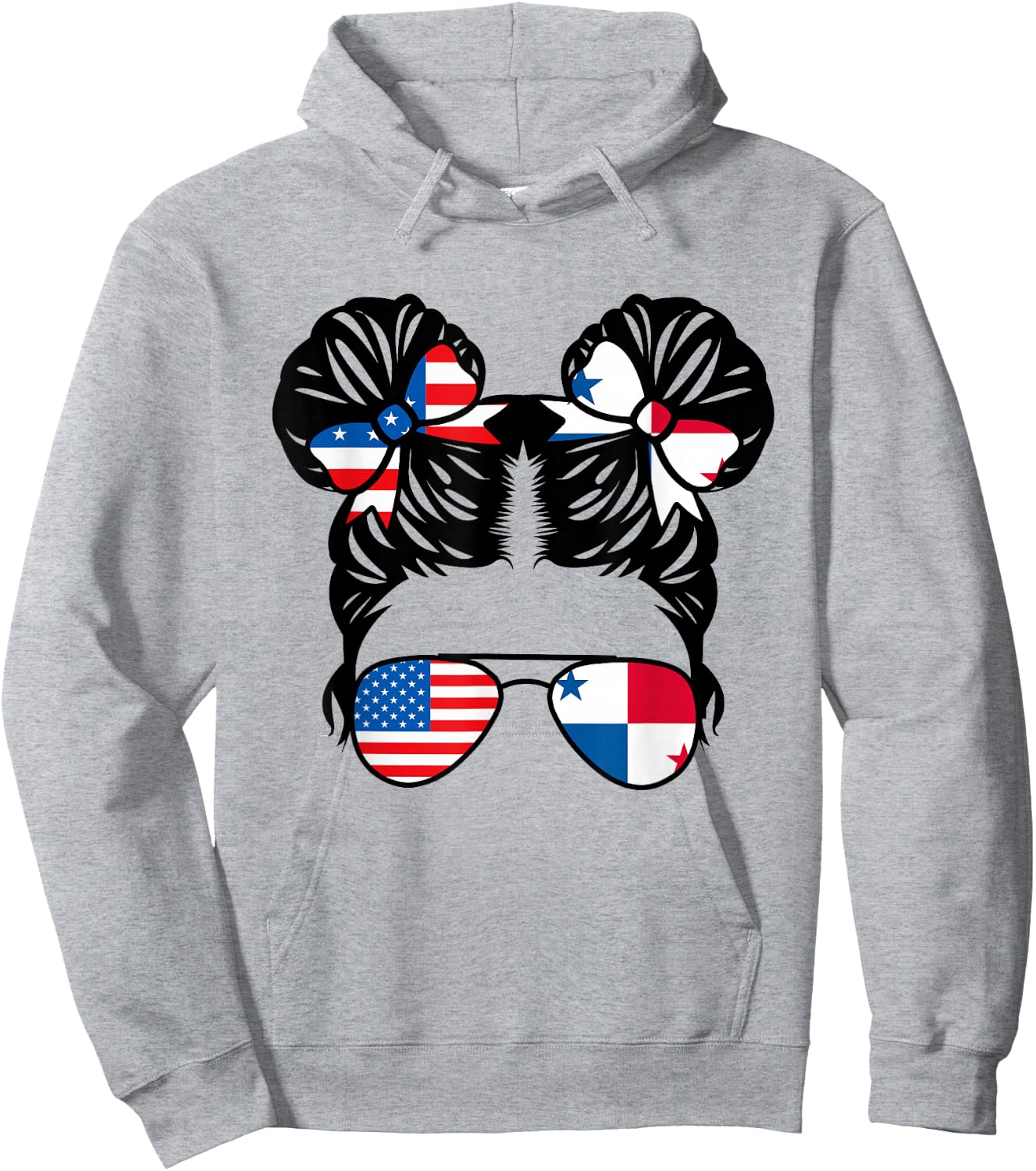 Half American Half Panamanian Girl USA Panama Flag Patriot Hoodie - Hoodie | Ash
