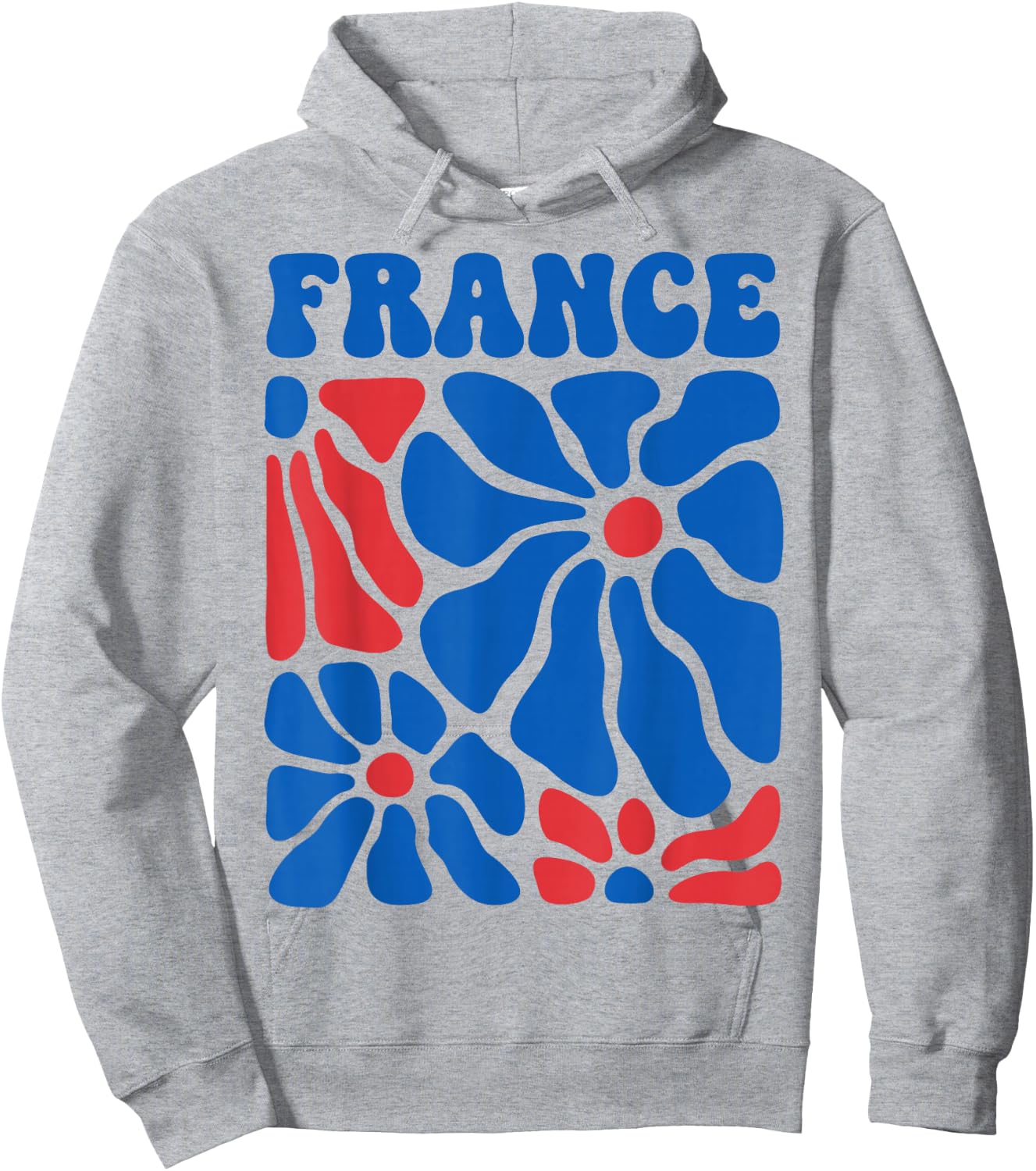 France Floral Boho Flowers Cute Retro Groovy French Girl Hoodie - Hoodie | Ash