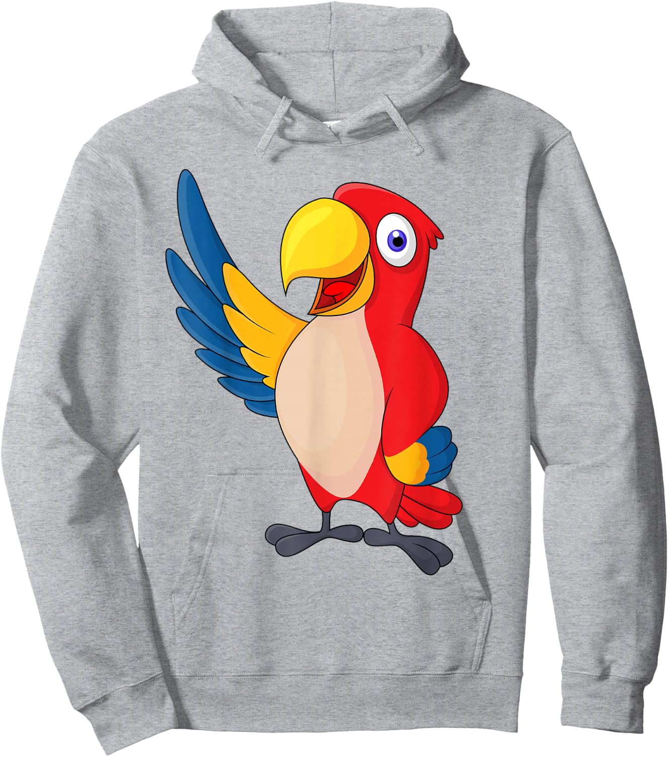 Children's Colourful Parrot , White Hoodie - Hoodie | Ash