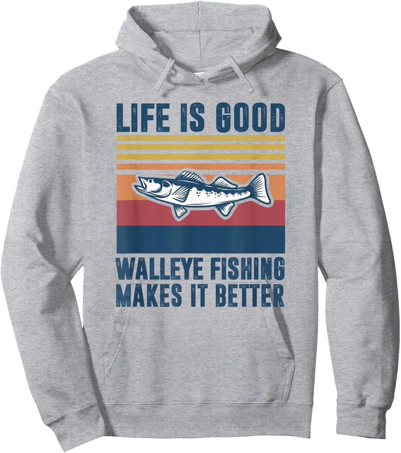 Walleye Fishing Gifts Men Women Kids Freshwater Fish Walleye Hoodie - Hoodie | Ash