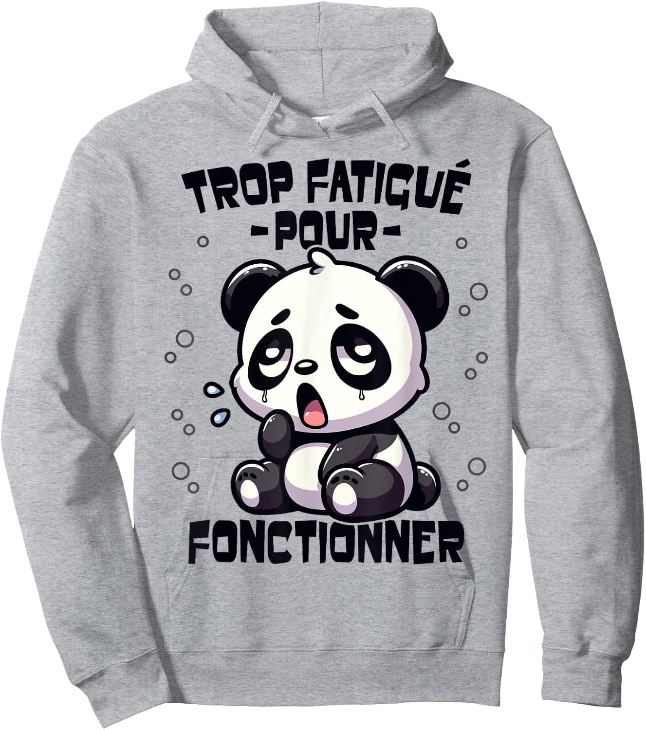 Panda Too Tired Funny Funny Flemme Panda Giant , white, S Hoodie - Hoodie | Ash