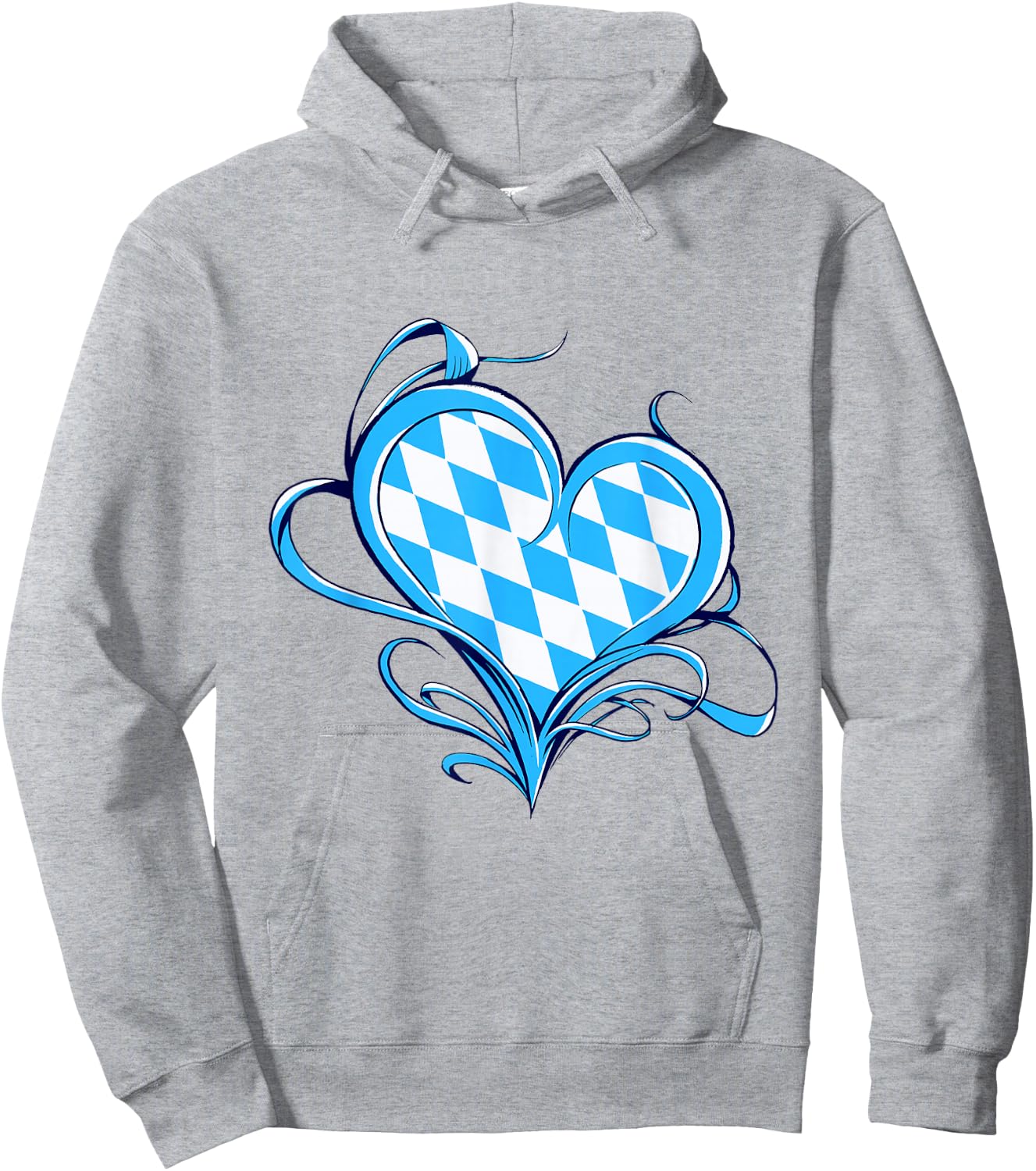 Bayrische Flagge Als Herz Design Blau-Weiß Raute Bayern Hoodie - Hoodie | Ash