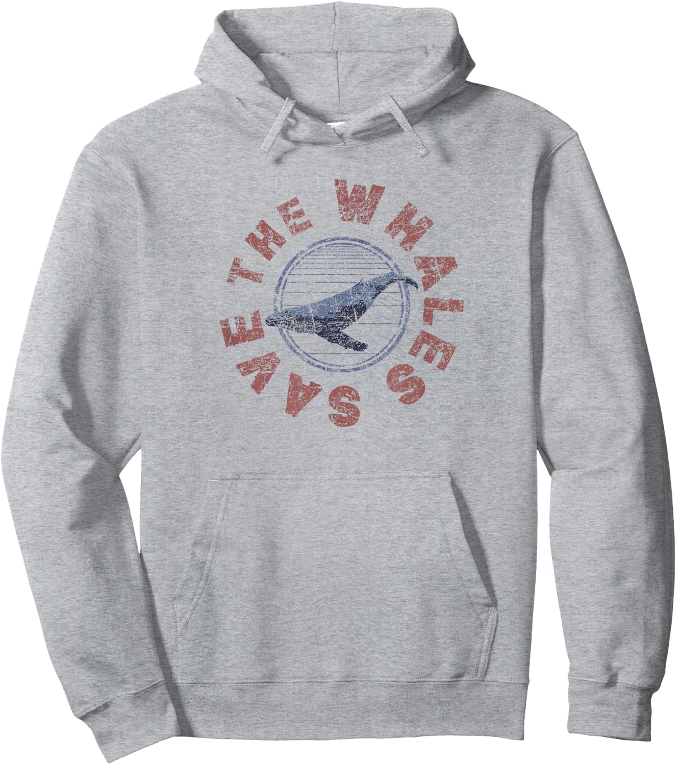 SAVE THE WHALES 80s Retro Vintage Hoodie - Hoodie | Ash