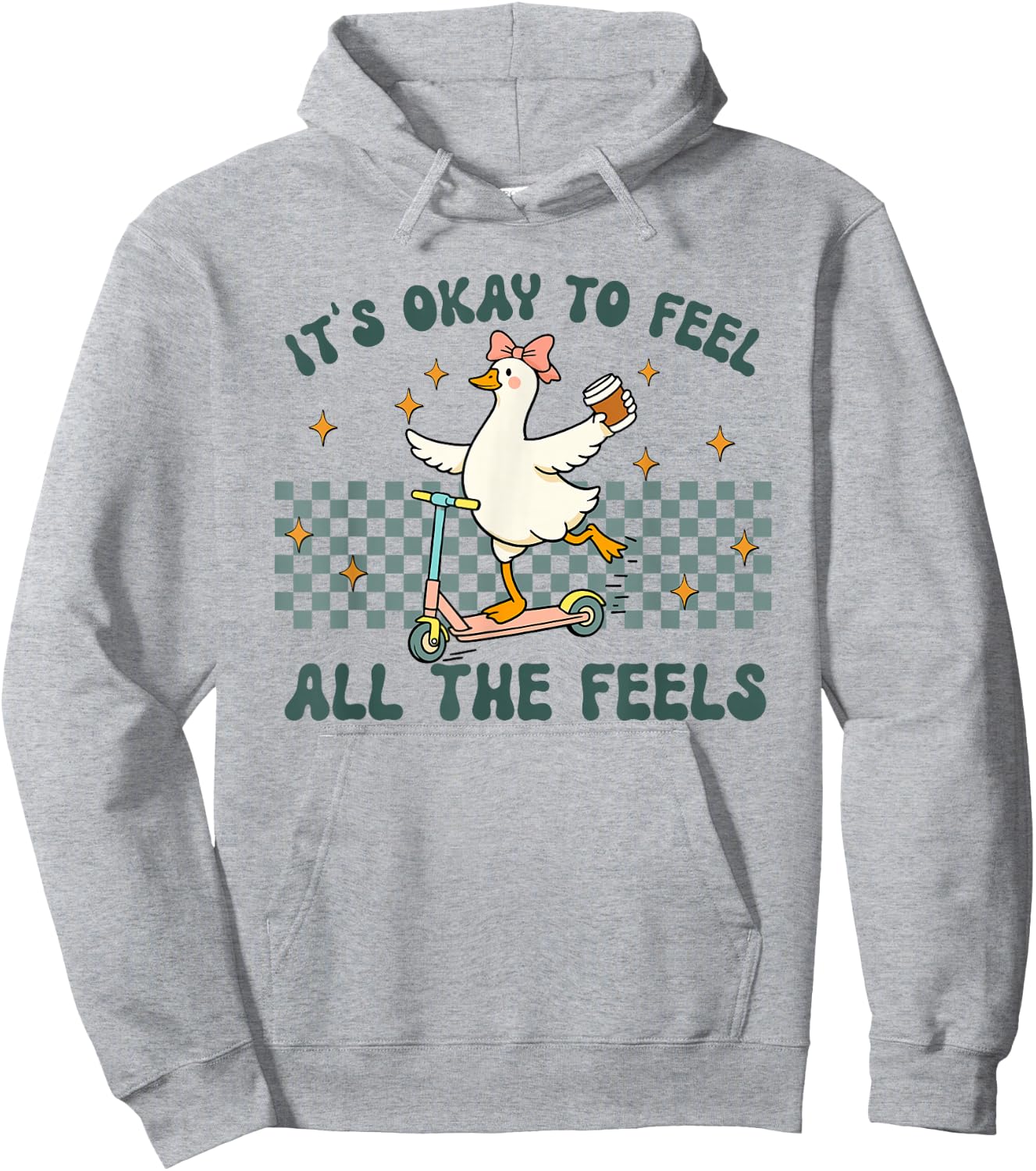 It's Okay to Feel All The Feels Mental Health Silly Goose Hoodie - Hoodie | Ash
