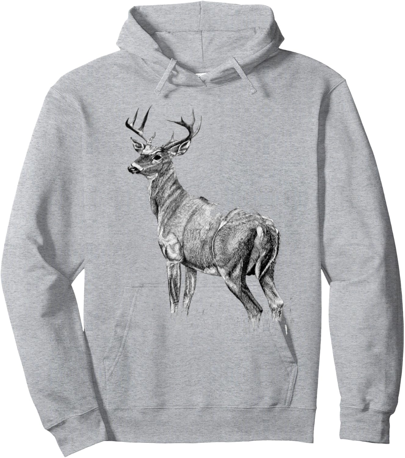 Cute Deer Whitetail Buck Illustration Graphic Boy And Girl Hoodie - Hoodie | Ash