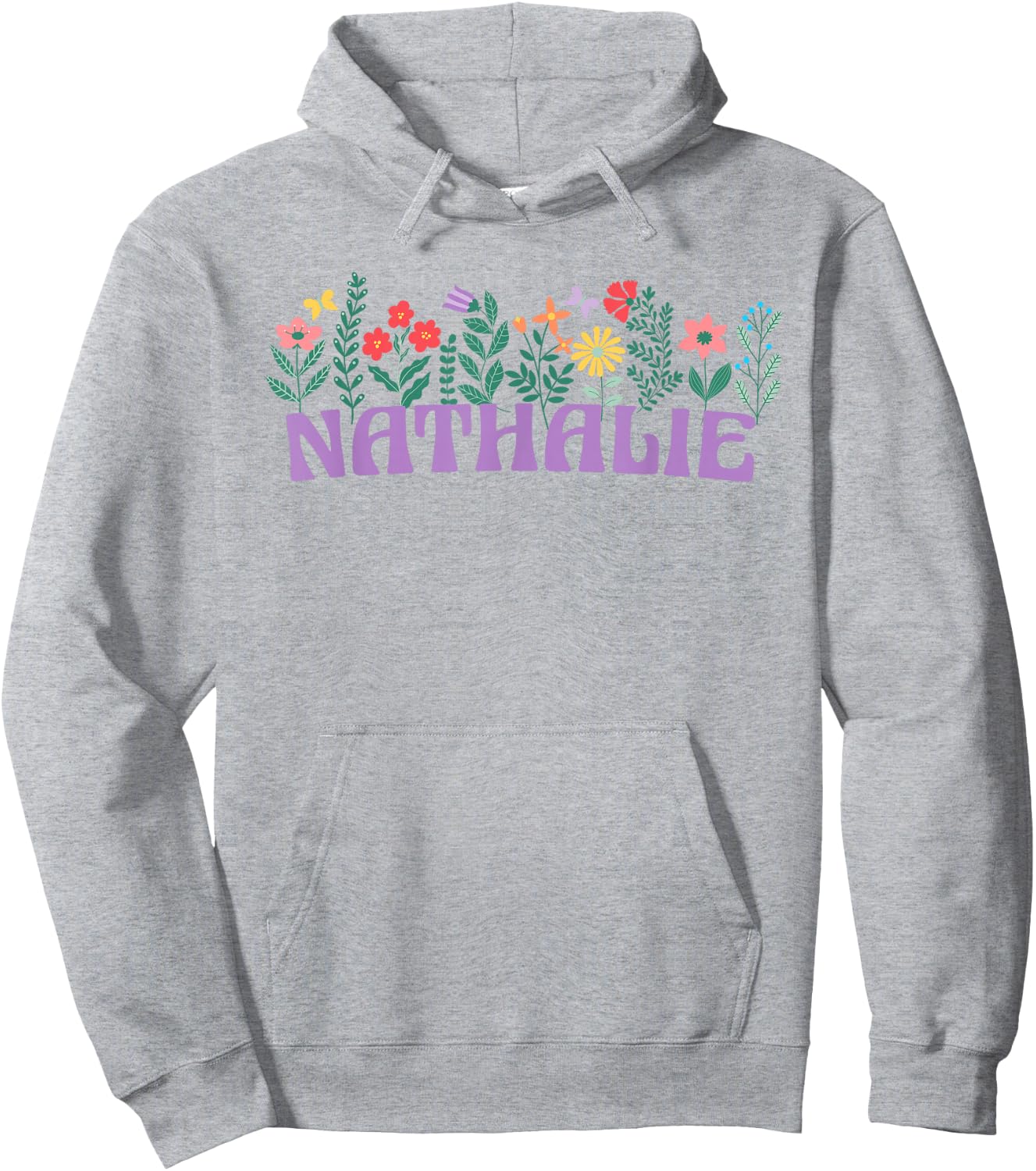 Wildflower Floral Nathalie Name Mother's Day Women's , white, S Hoodie - Hoodie | Ash