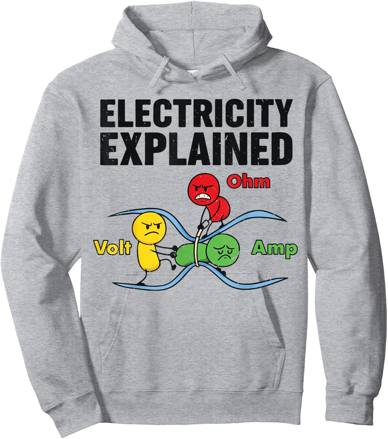 Funny Electricity Explained Physics Humor Nerd Science Jokes Hoodie - Hoodie | Ash