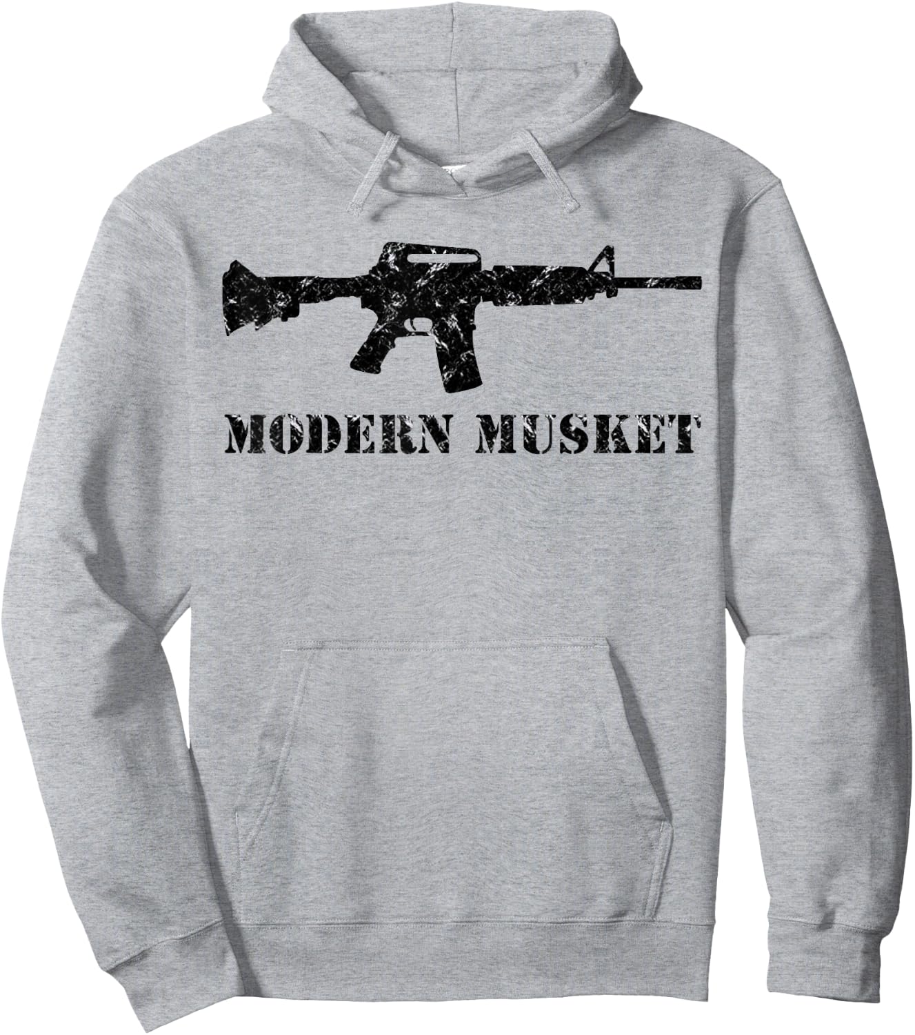 Modern Musket AR15 M16 M4 Black Assault Rifle Carbine Shirt Hoodie - Hoodie | Ash