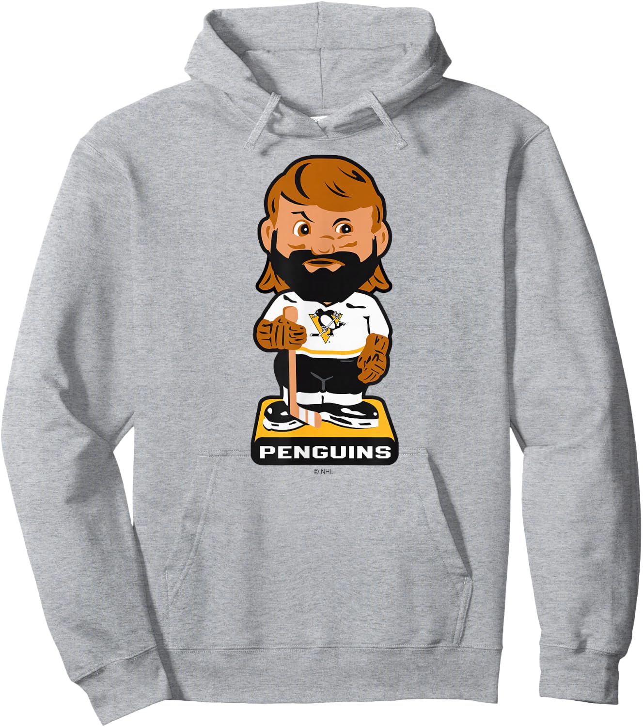 Pittsburgh Penguins Bobblehead Gray Officially Licensed Hoodie - Hoodie | Ash