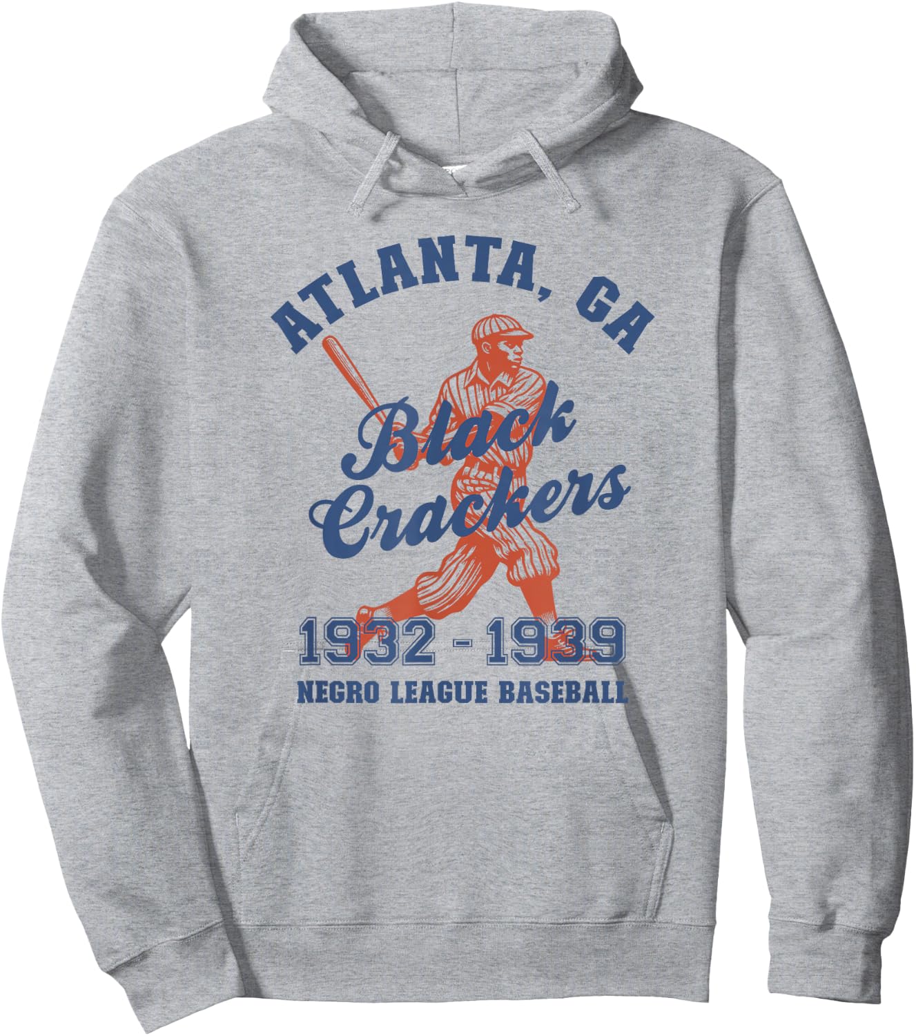 Vintage Negro League Baseball Atlanta Black Crackers Hoodie - Hoodie | Ash