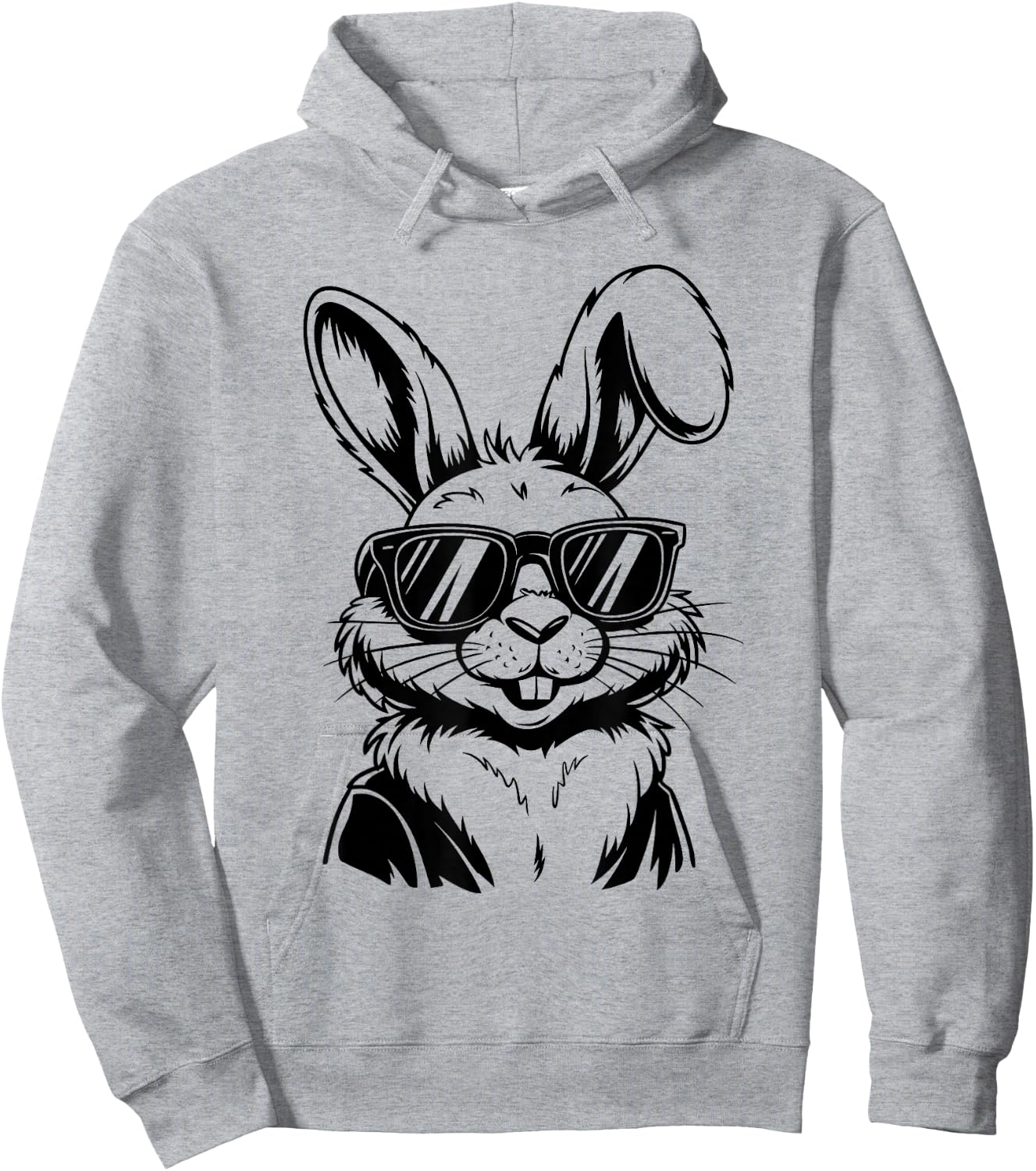 Bunny Face With Sunglasses Boys Kids Rabbit Easter Hoodie - Hoodie | Ash