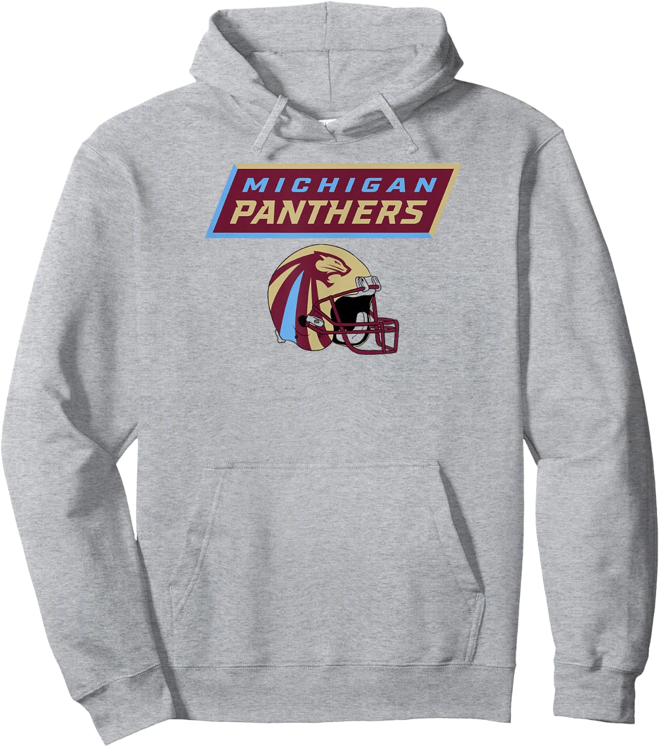 Michigan Panthers UFL - Vintage Helmet - Detroit Football Hoodie - Hoodie | Ash