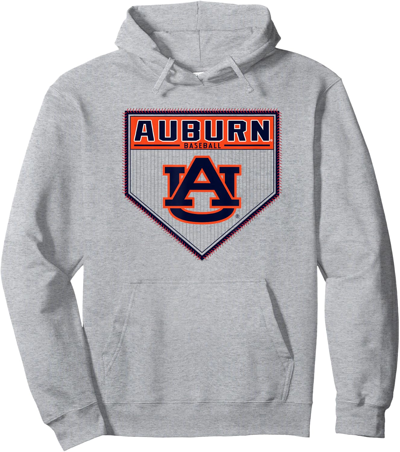 Auburn Tigers Baseball Homeplate Gray Officially Licensed Hoodie - Hoodie | Ash
