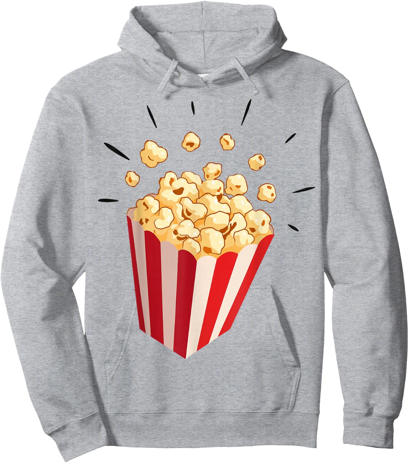 Retro Popcorn Costume for Carnival Fancy Dress , White Hoodie - Hoodie | Ash