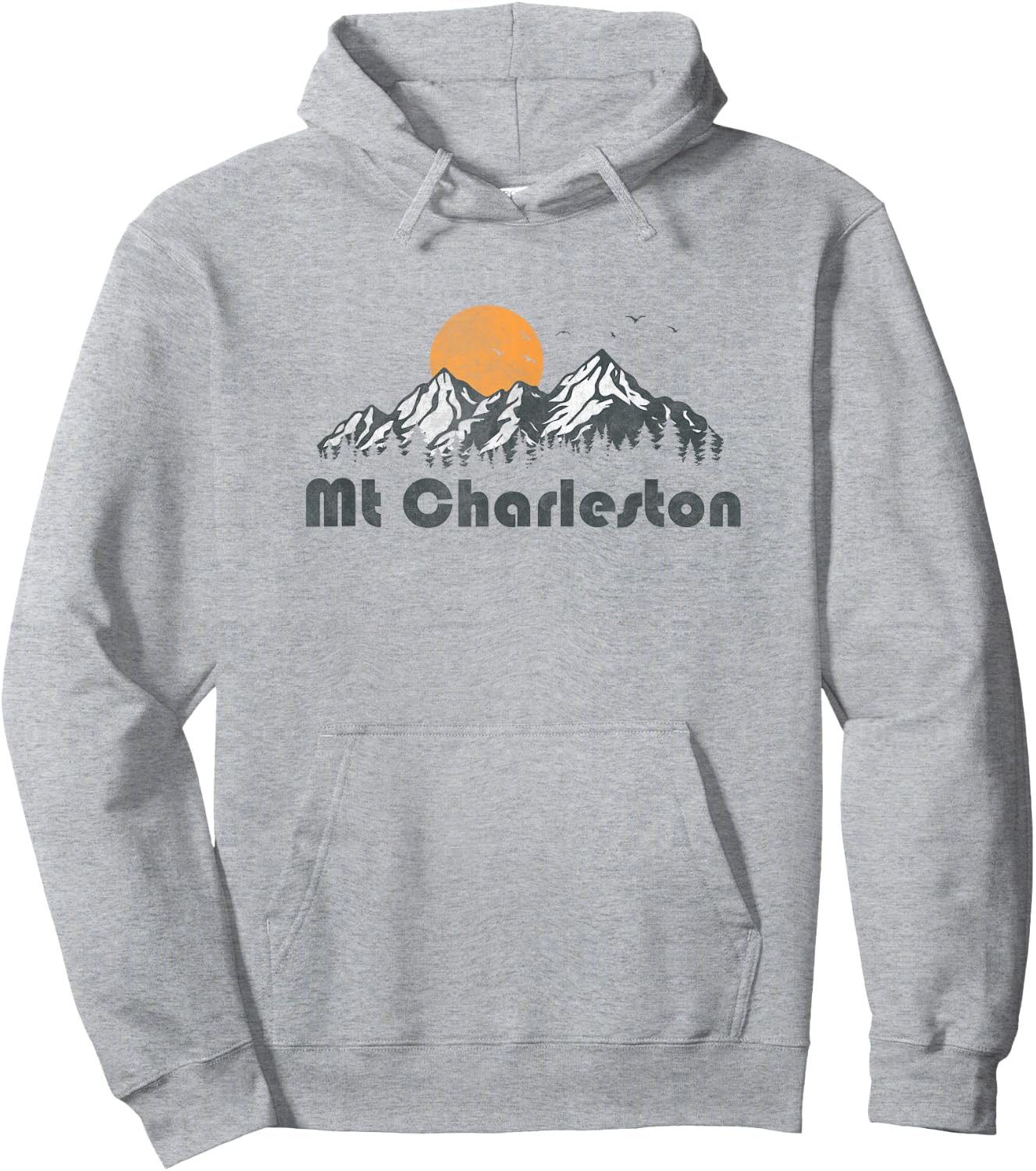 Retro Mount Charleston Nevada Vintage 80s Mountain Graphic Hoodie - Hoodie | Ash