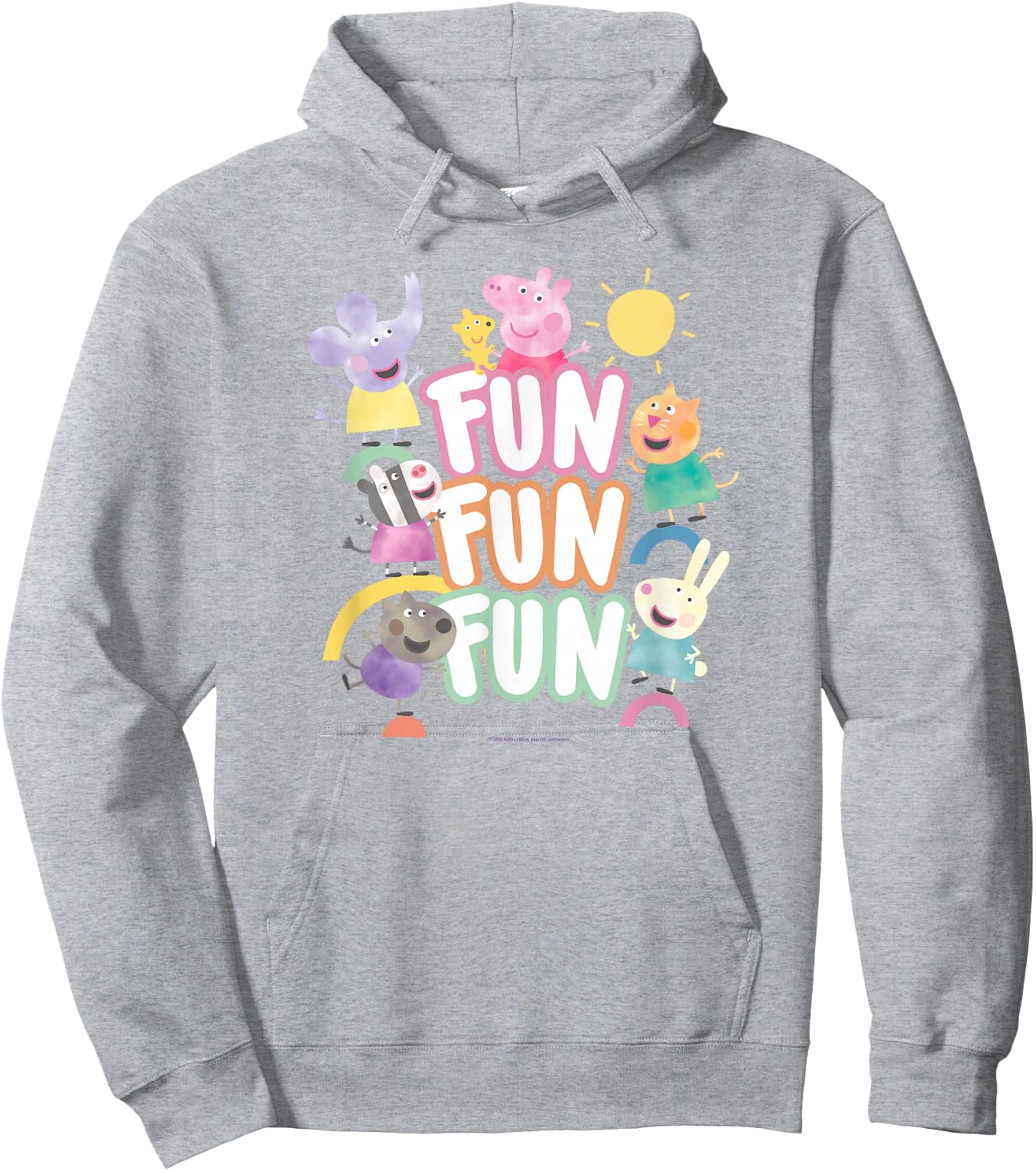 Peppa Pig Fun Fun Fun Friends Playground Hoodie - Hoodie | Ash