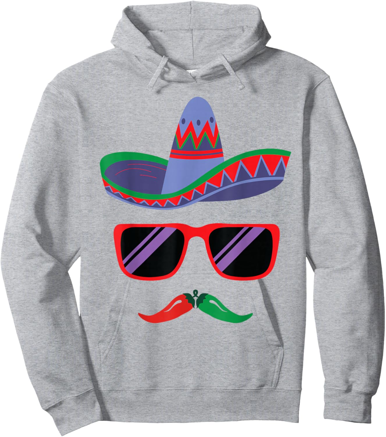 Sombrero Face Cinco De Mayo Mexican Fiesta Party Boys Kids Hoodie - Hoodie | Ash