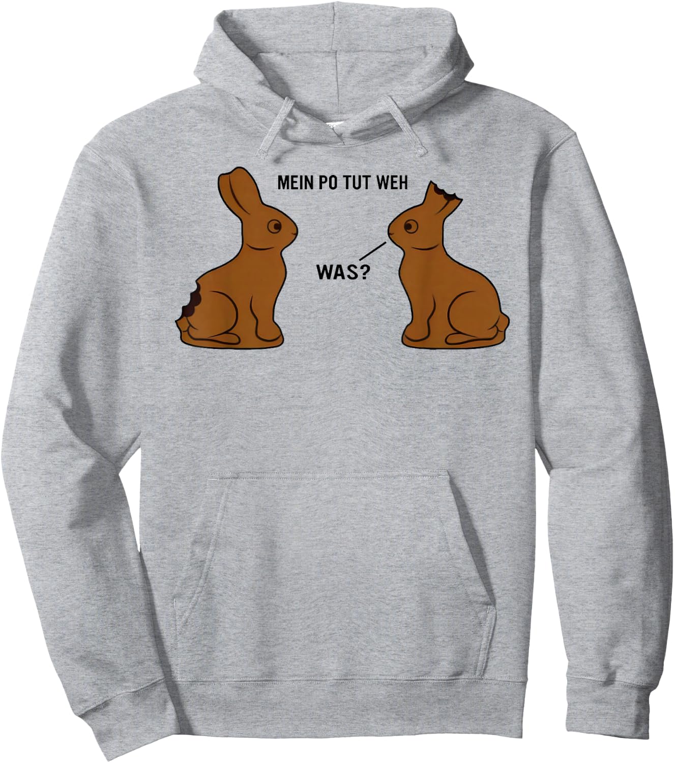 Mein po tut weh! Was? Lustiger Schokoladenhase Meme Ostern , White Hoodie - Hoodie | Ash