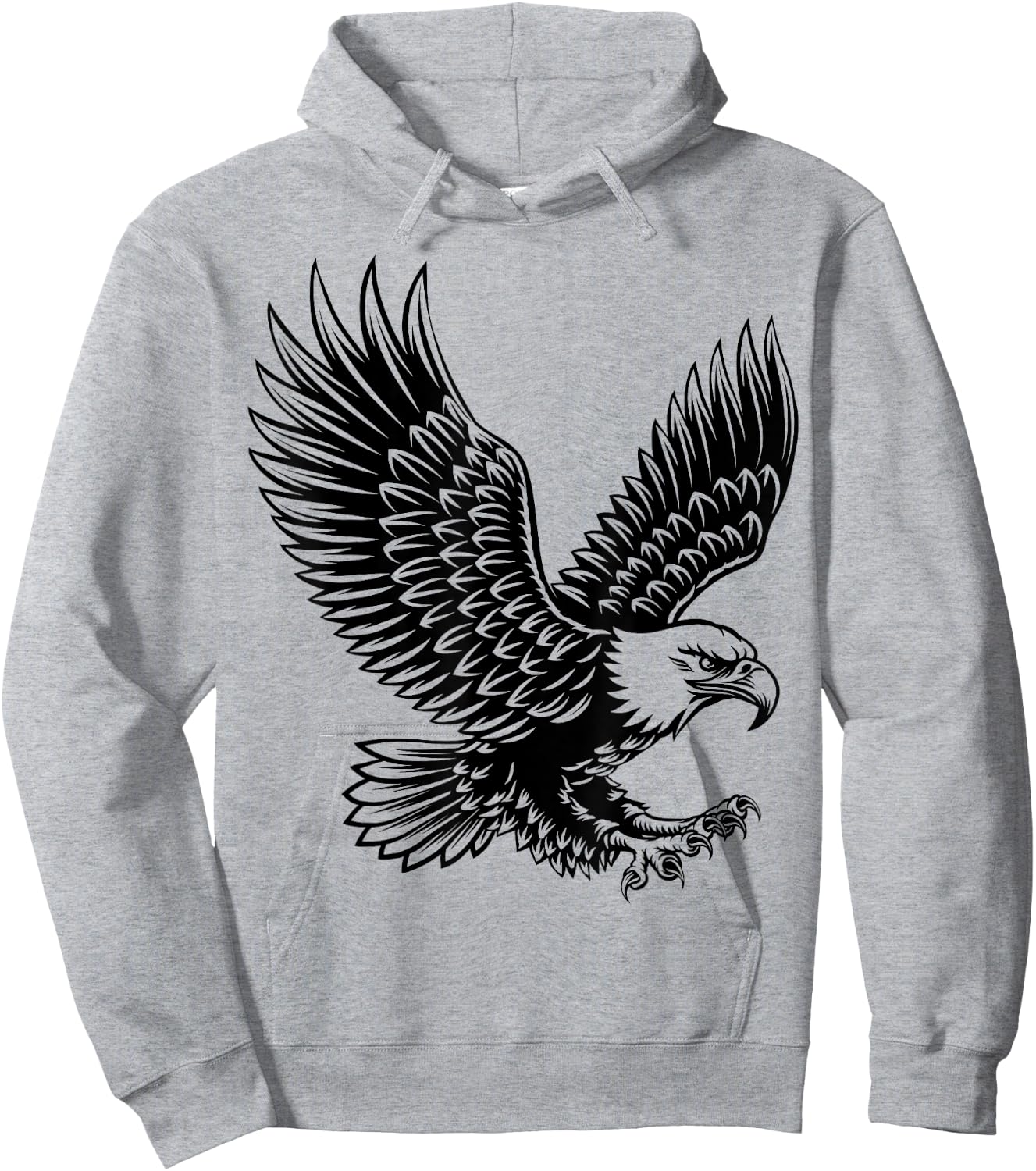 Bald Eagle Bird Wings Spread Flying Hoodie - Hoodie | Ash