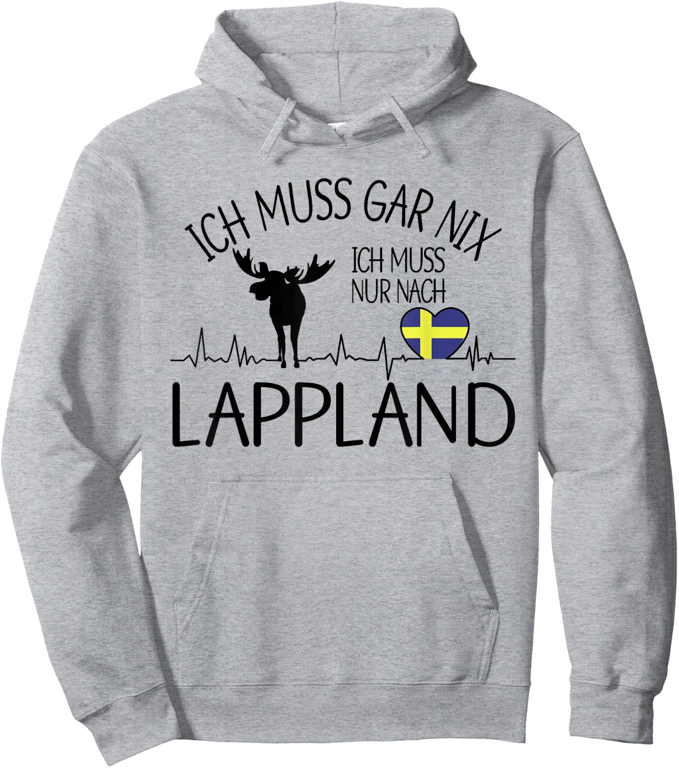 ich muss gar nix - ich muss nur nach Lappland Hoodie - Hoodie | Ash