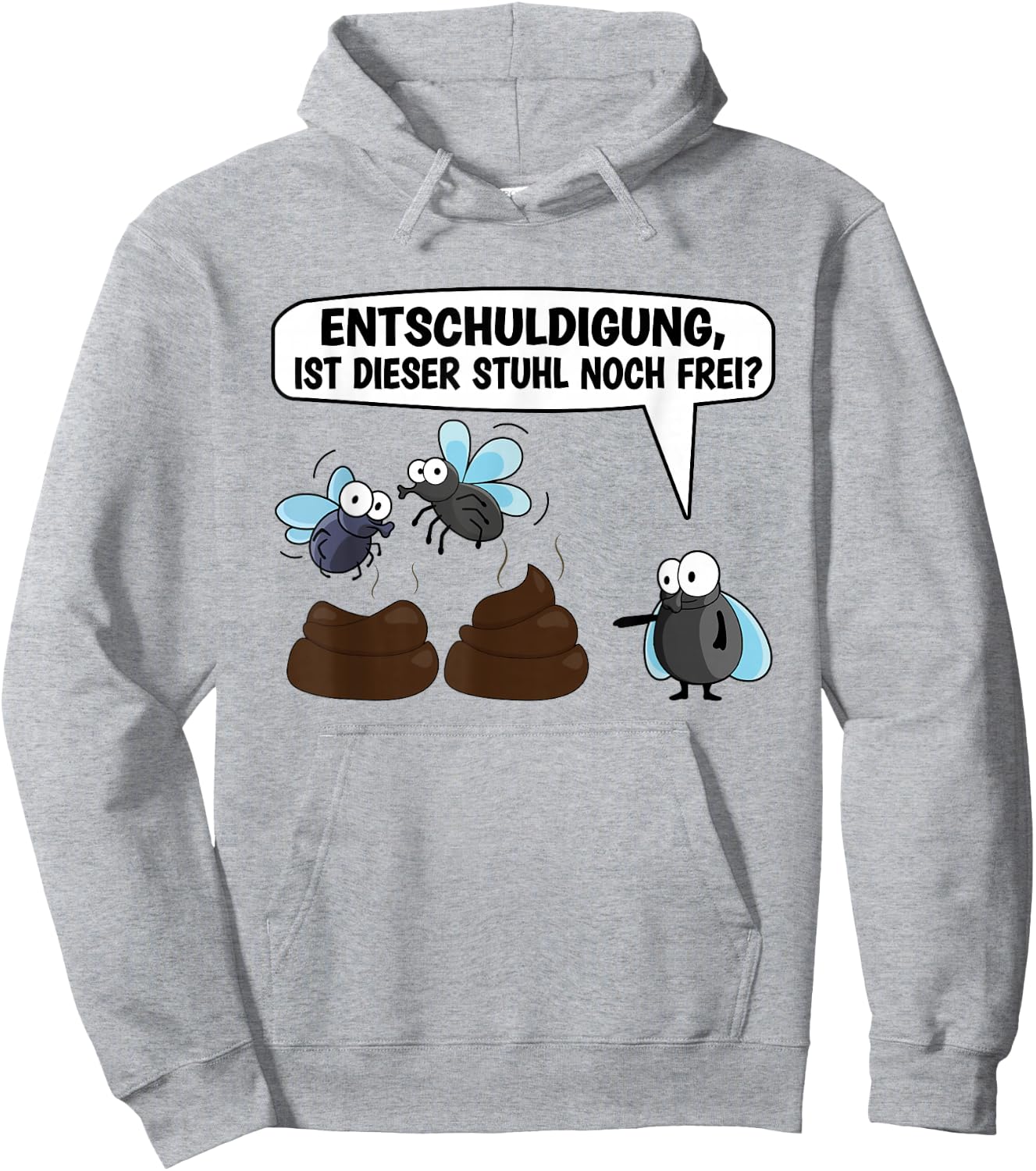 Fly Insect Entomology Word Play Poop Funny , gray, s Hoodie - Hoodie | Ash