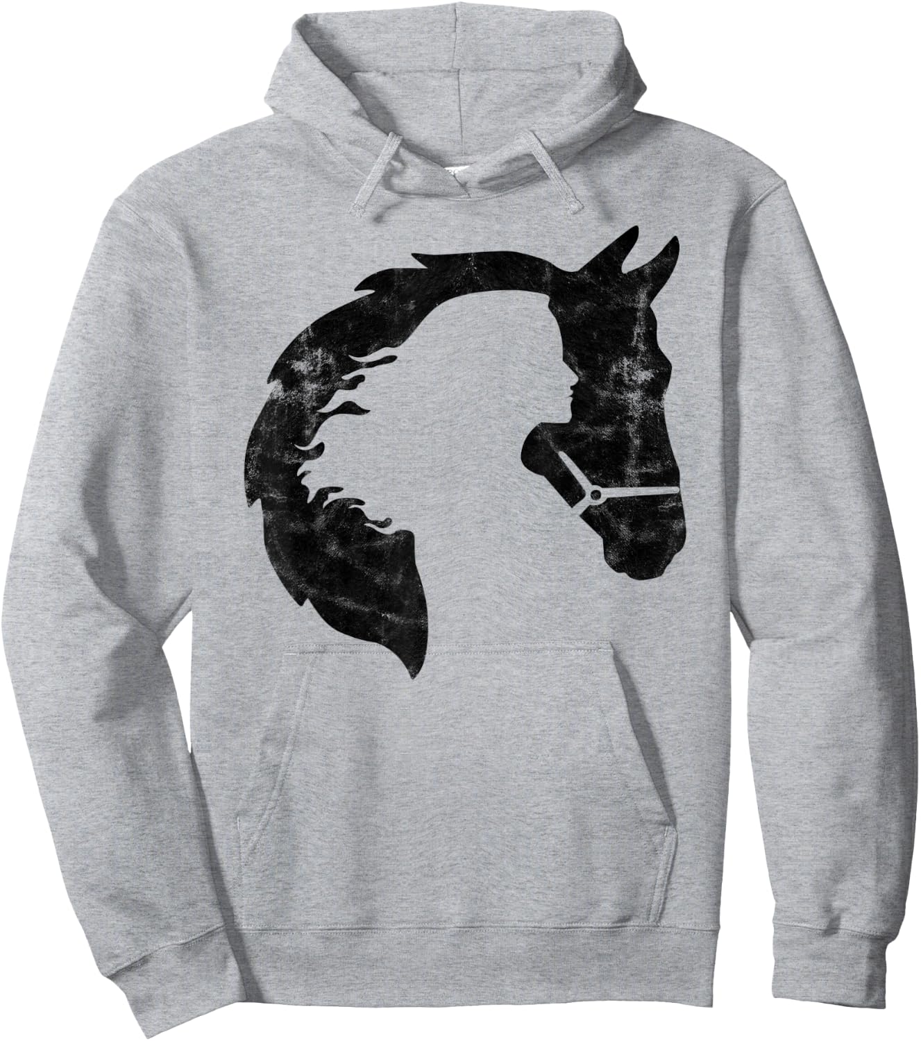 Retro Horse Young Woman With Horse Love Horse Silhouette Hoodie - Hoodie | Ash