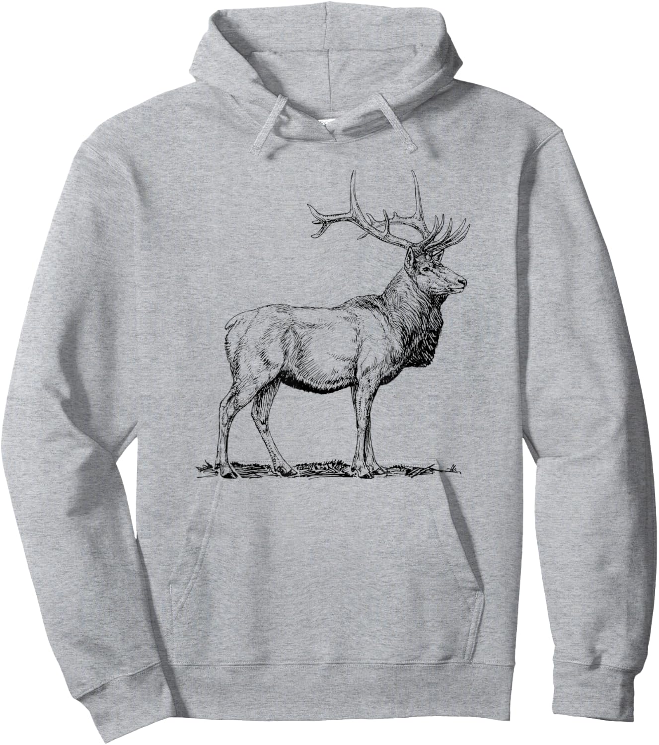 Cute Deer Whitetail Buck Illustration Graphic Boy & Girl Hoodie - Hoodie | Ash