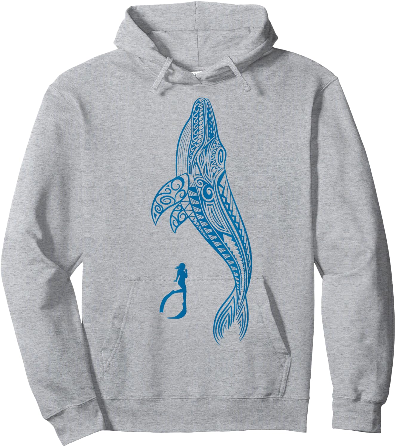 Hawaii Tribal Style Humpback Whale for Hawaiian beach lover Women Kids Hoodie - Hoodie | Ash