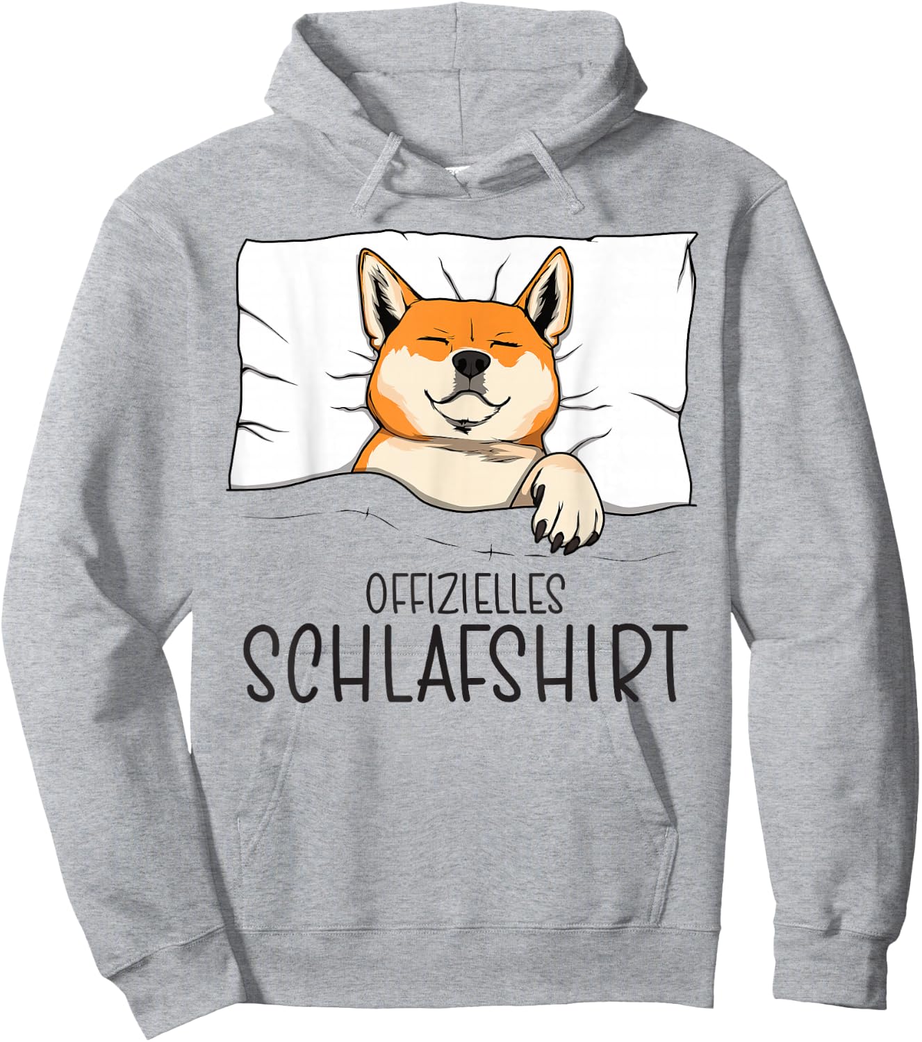 Official Sleep Shirt Shiba Pyjamas Shiba Inu , gray Hoodie - Hoodie | Ash