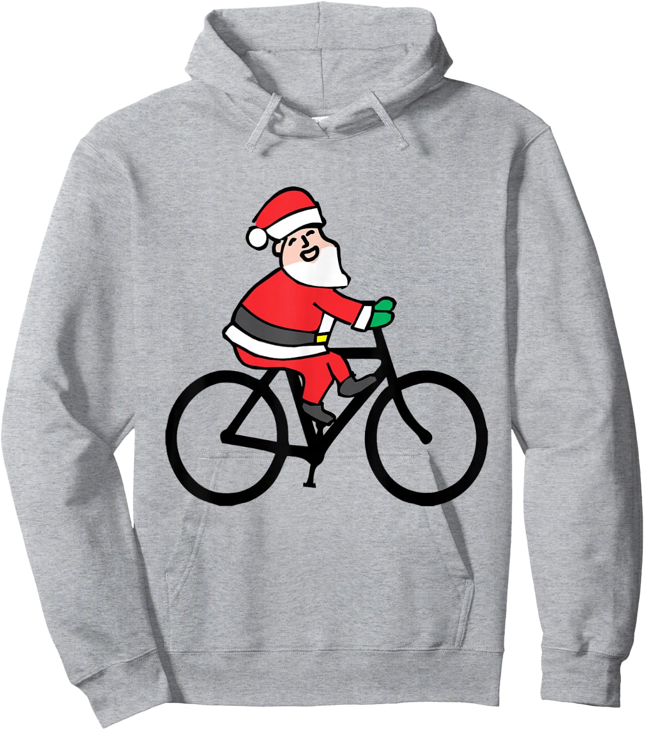 Feliz Navidad Funny Santa on a Bike for Christmas Hoodie - Hoodie | Ash