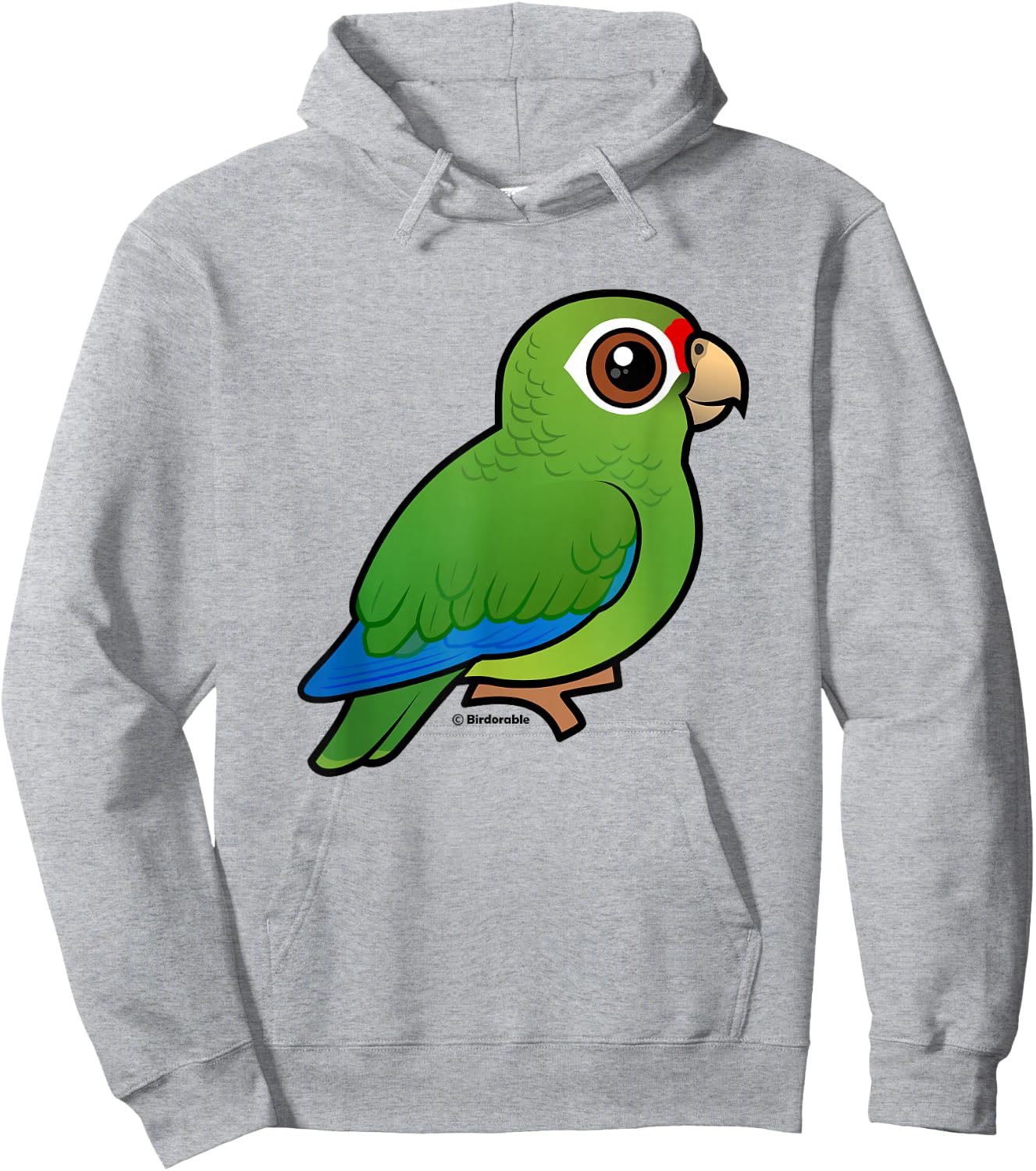 Cute Cartoon Puerto Rican Amazon Bird Fun Birdorable Parrot Hoodie - Hoodie | Ash