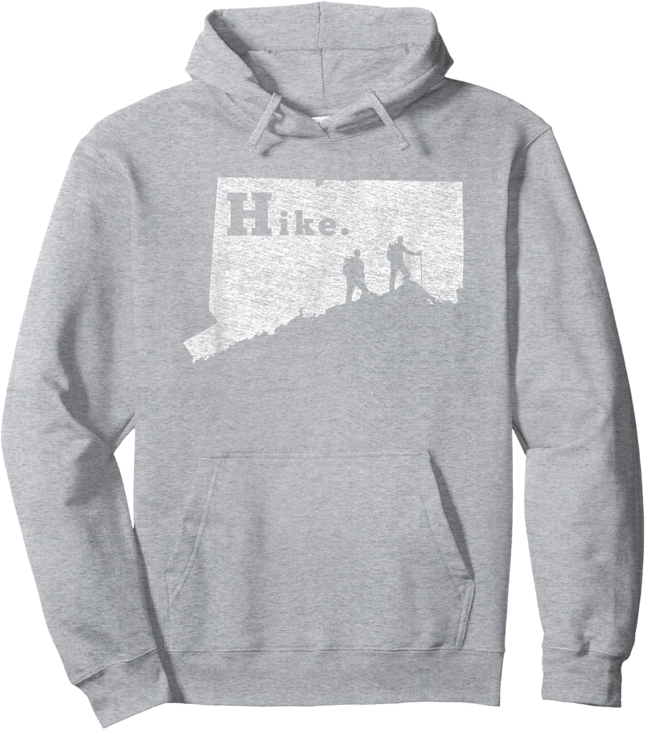 Retro Connecticut Distressed Hiking Hoodie - Hoodie | Ash