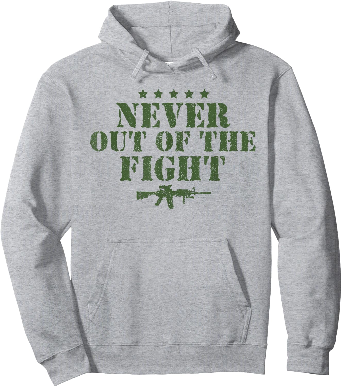 Never Out Of The Fight Military Sayings Quote American Gift Hoodie - Hoodie | Ash