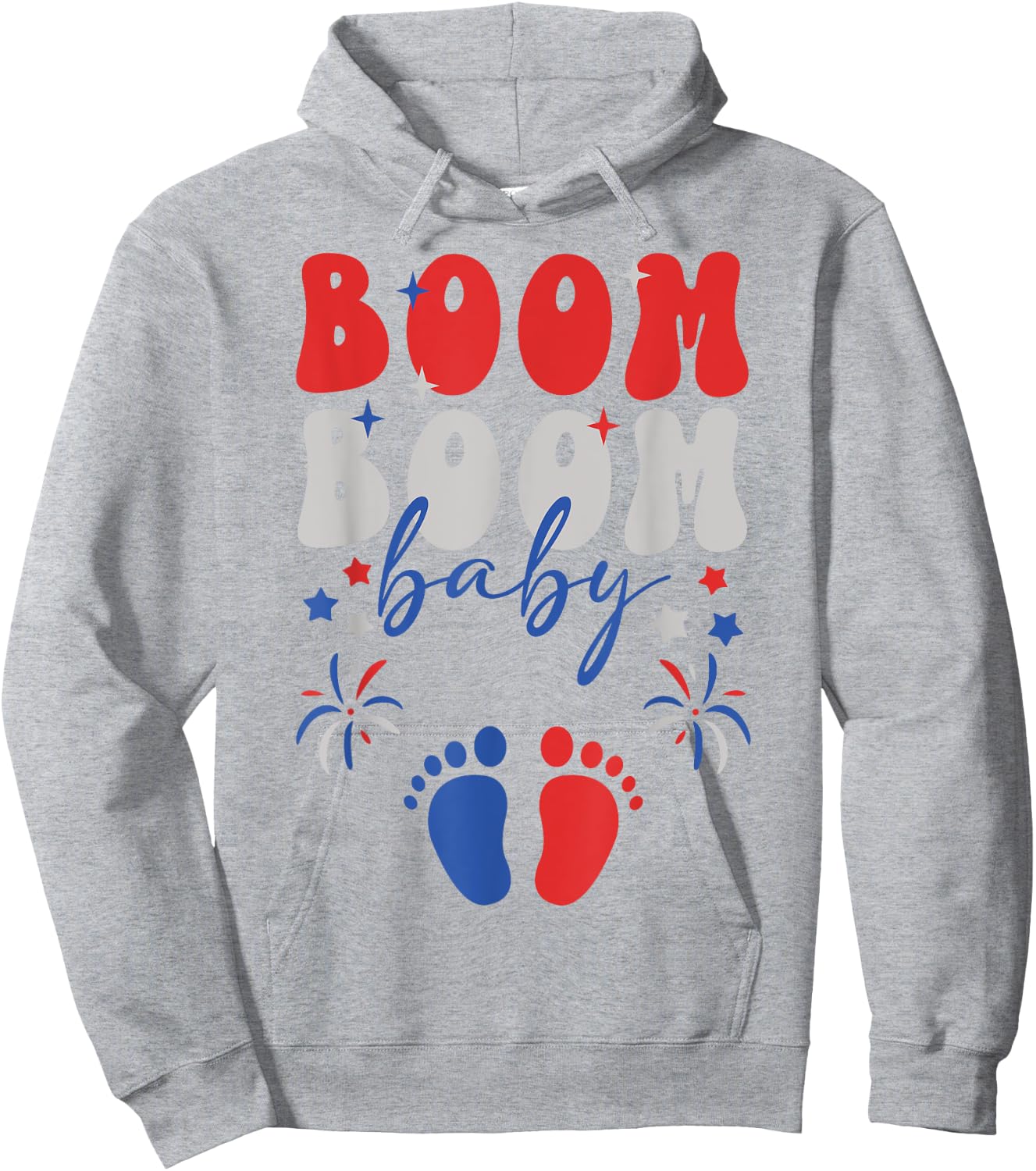 4th of July Baby Announcement 4th of July Pregnancy Reveal Hoodie - Hoodie | Ash
