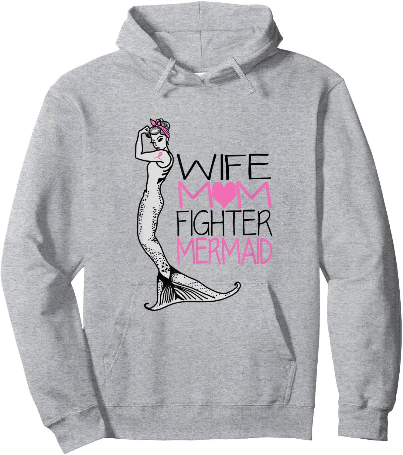 Breast Cancer Shirts Mermaid Shirt Cancer Survivor Gifts Hoodie - Hoodie | Ash