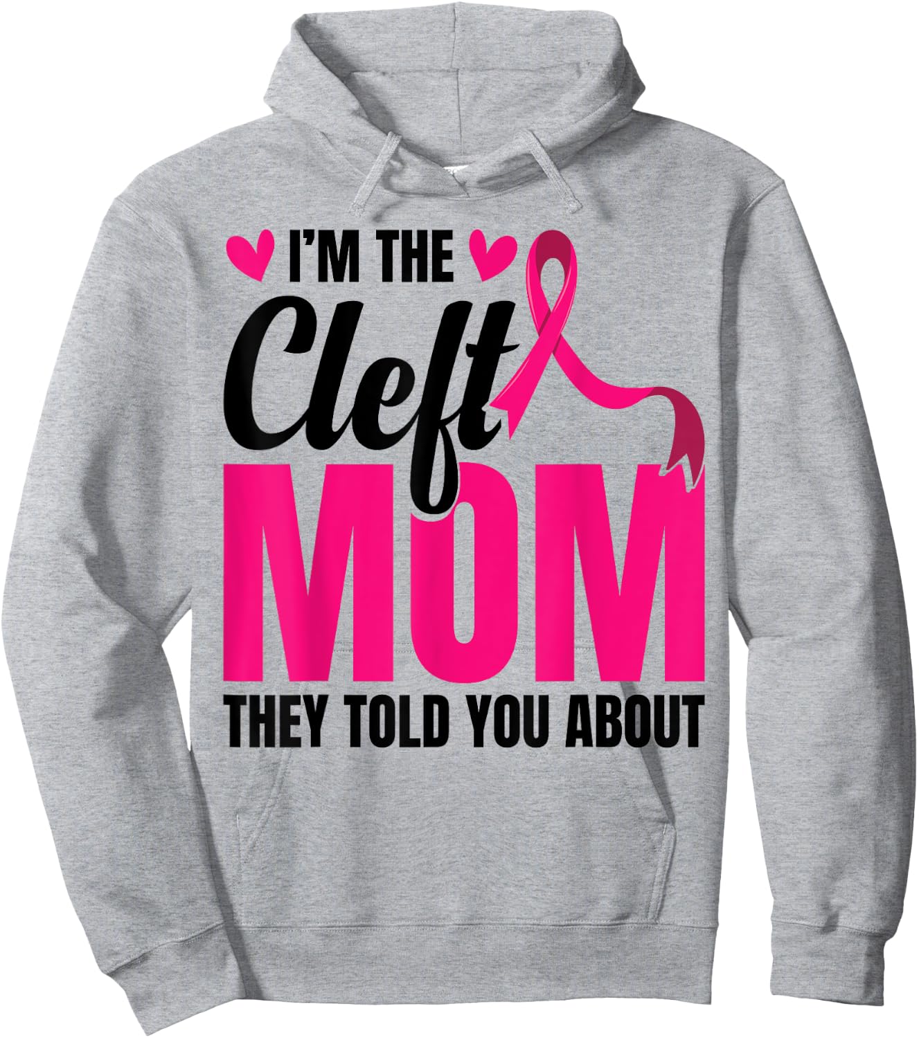 Cleft Lip Warrior Cleft Palate Awareness Cleft Ribbon Hoodie - Hoodie | Ash