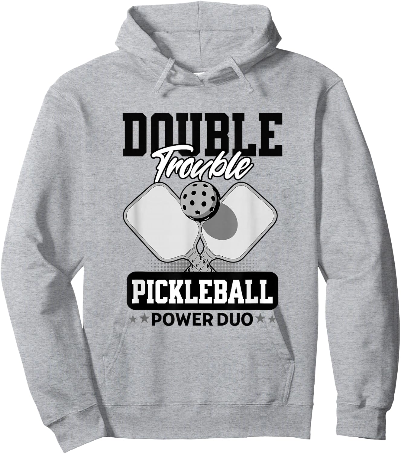 Pickleball Doubles Trouble Tournament Matching Hoodie - Hoodie | Ash