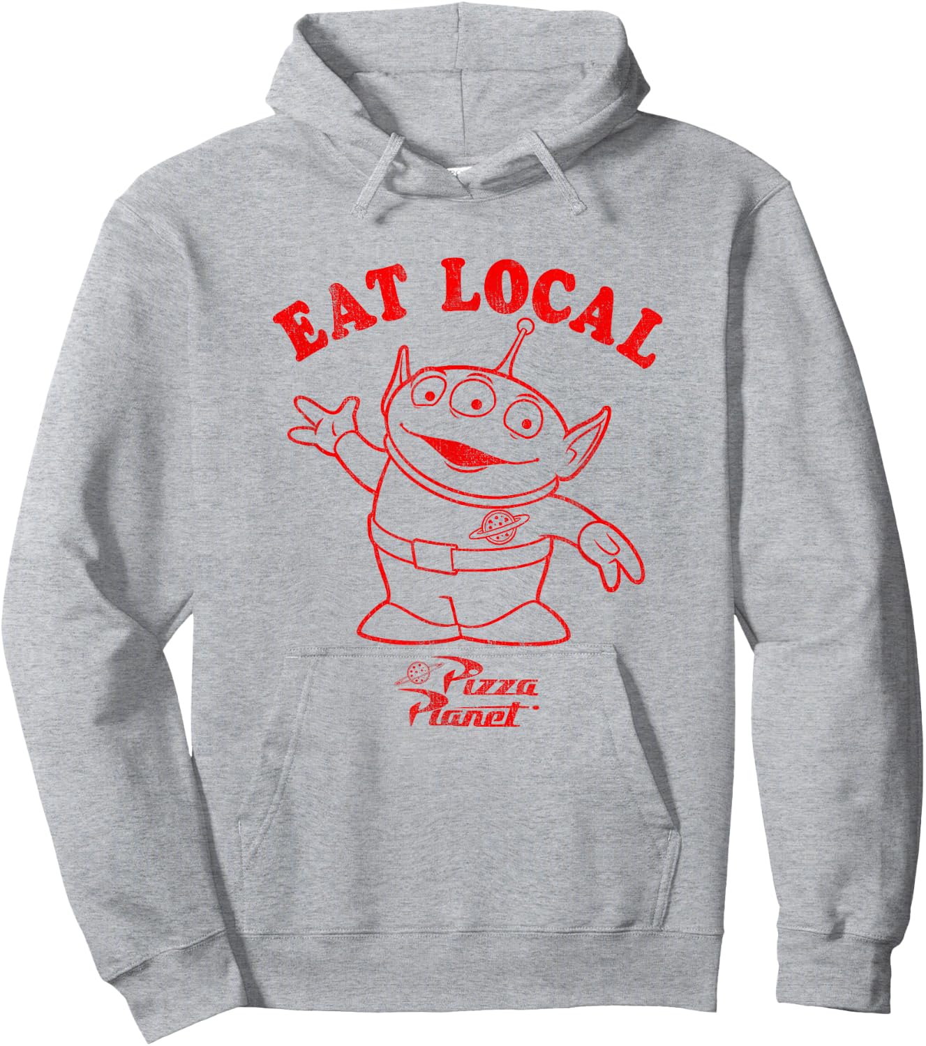 Disney Pixar Toy Story Pizza Planet Alien Eat Local Hoodie - Hoodie | Ash