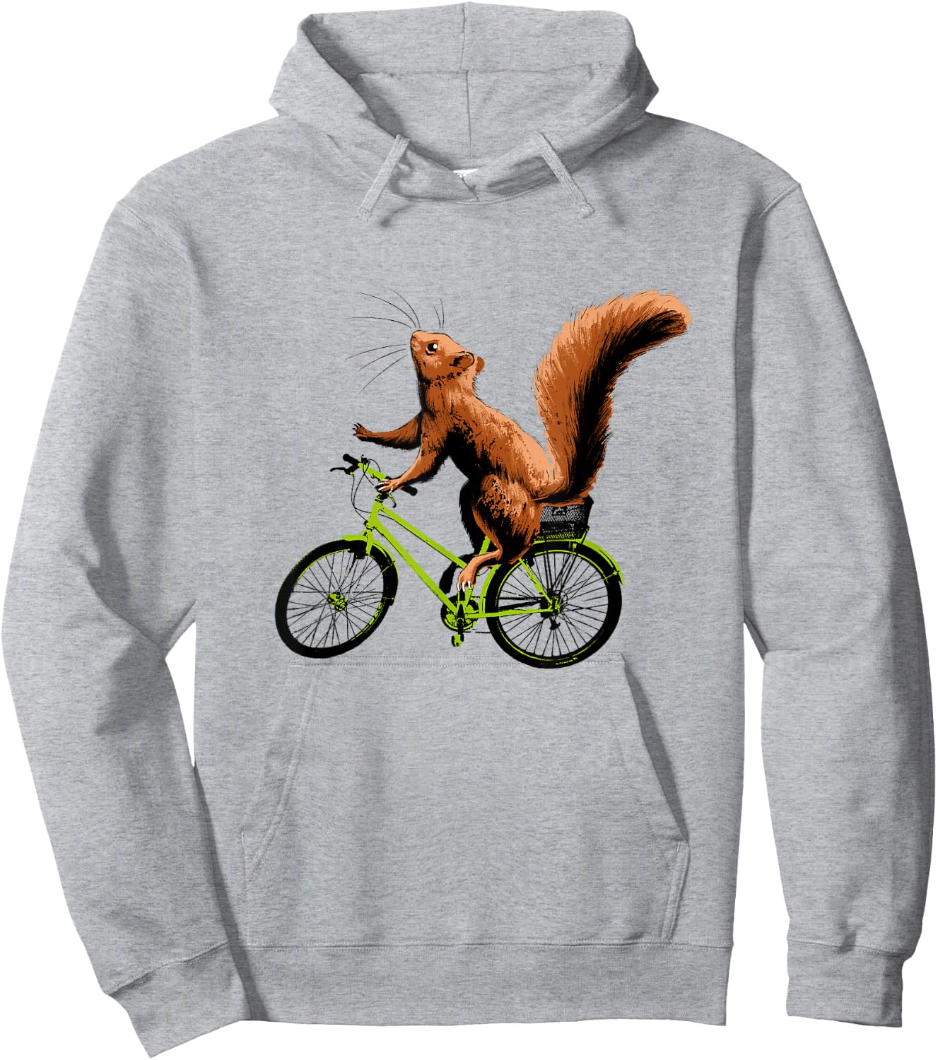 Squirrel Riding a Bicycle - Funny Cycling Shirt Hoodie - Hoodie | Ash