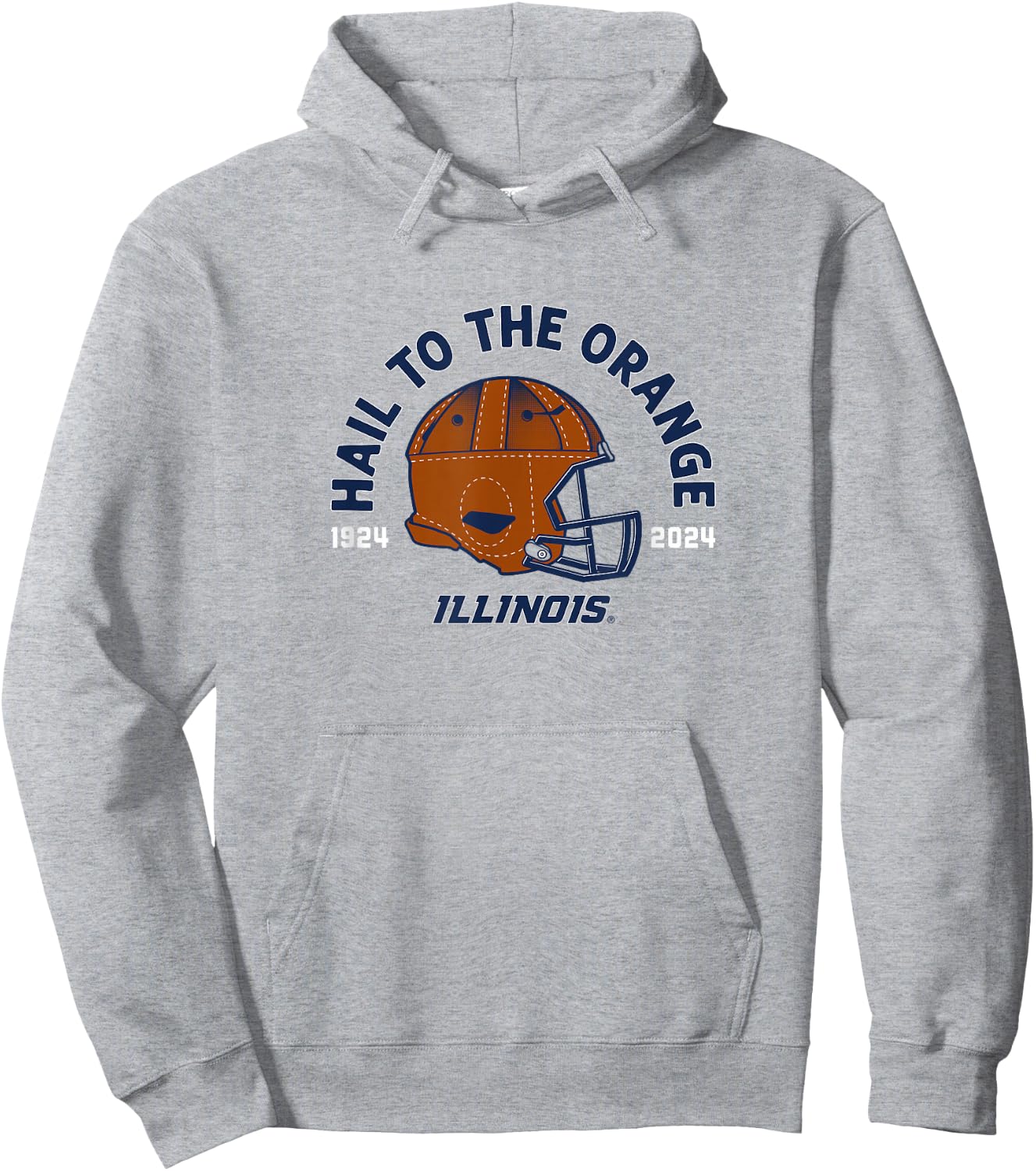 The 100-Year Helmet - Illinois Fighting Illini Football Hoodie - Hoodie | Ash