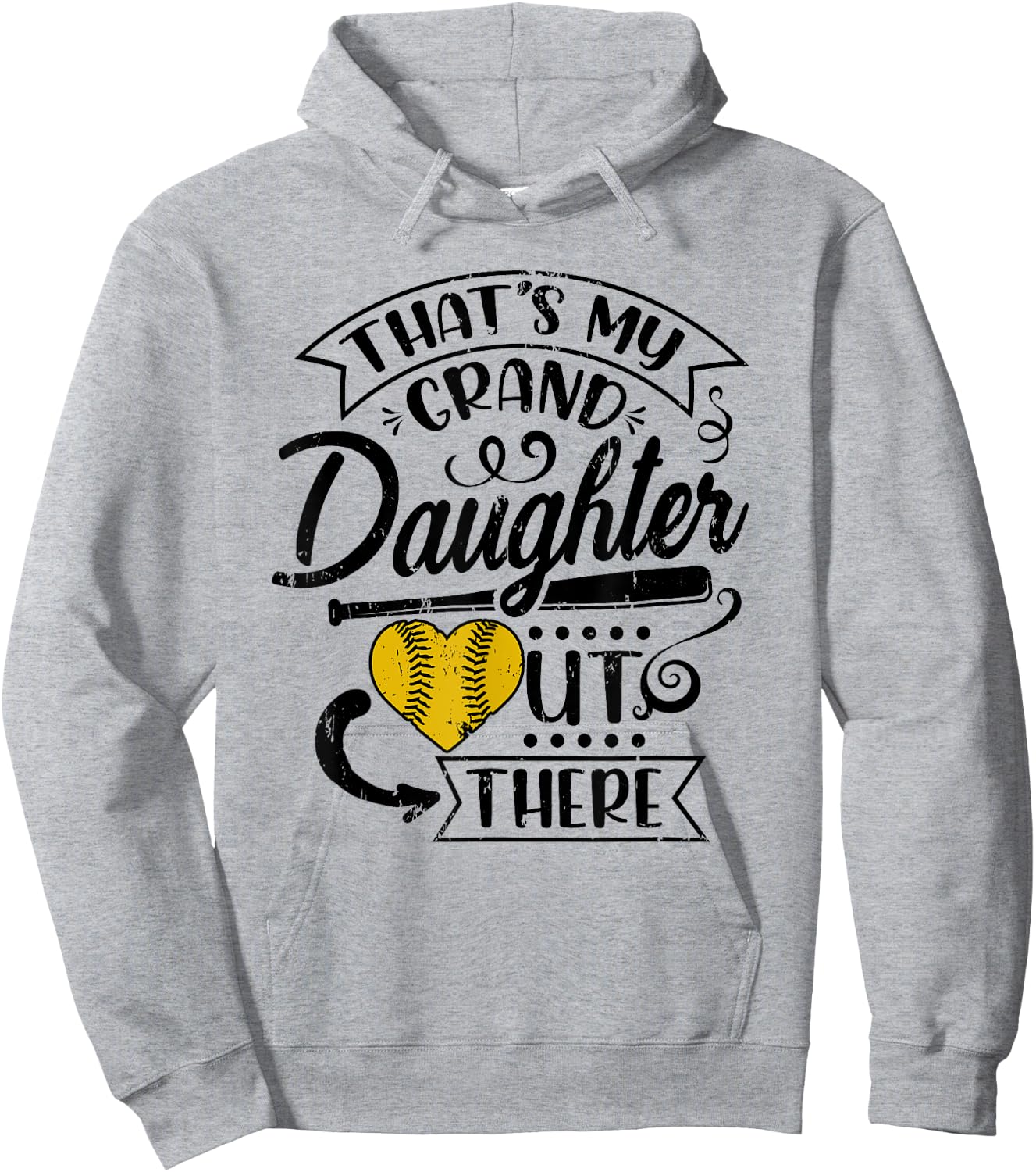 That's My Granddaughter Out There Softball Grandma Grandpa Hoodie - Hoodie | Ash