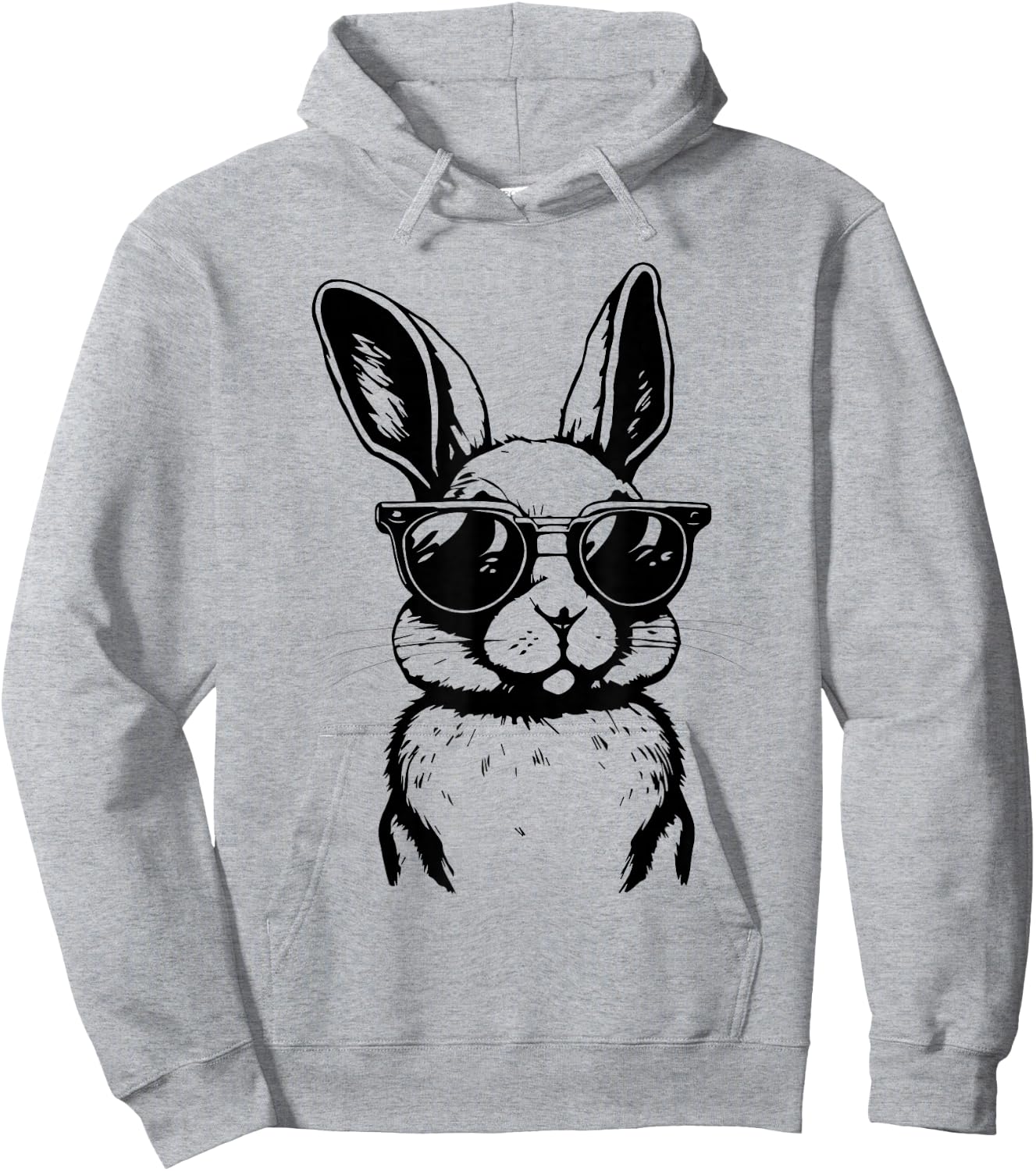 Bunny Face with Sunglasses for Boys Men Kids Easter Day Small Hoodie - Hoodie | Ash